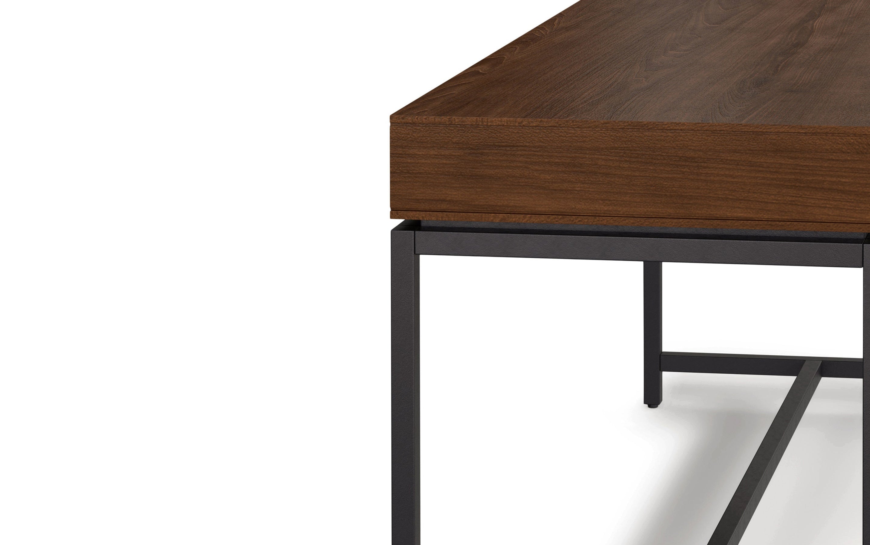 Walnut Solid Wood - Walnut Veneer | Banting Mid Century Wide Desk