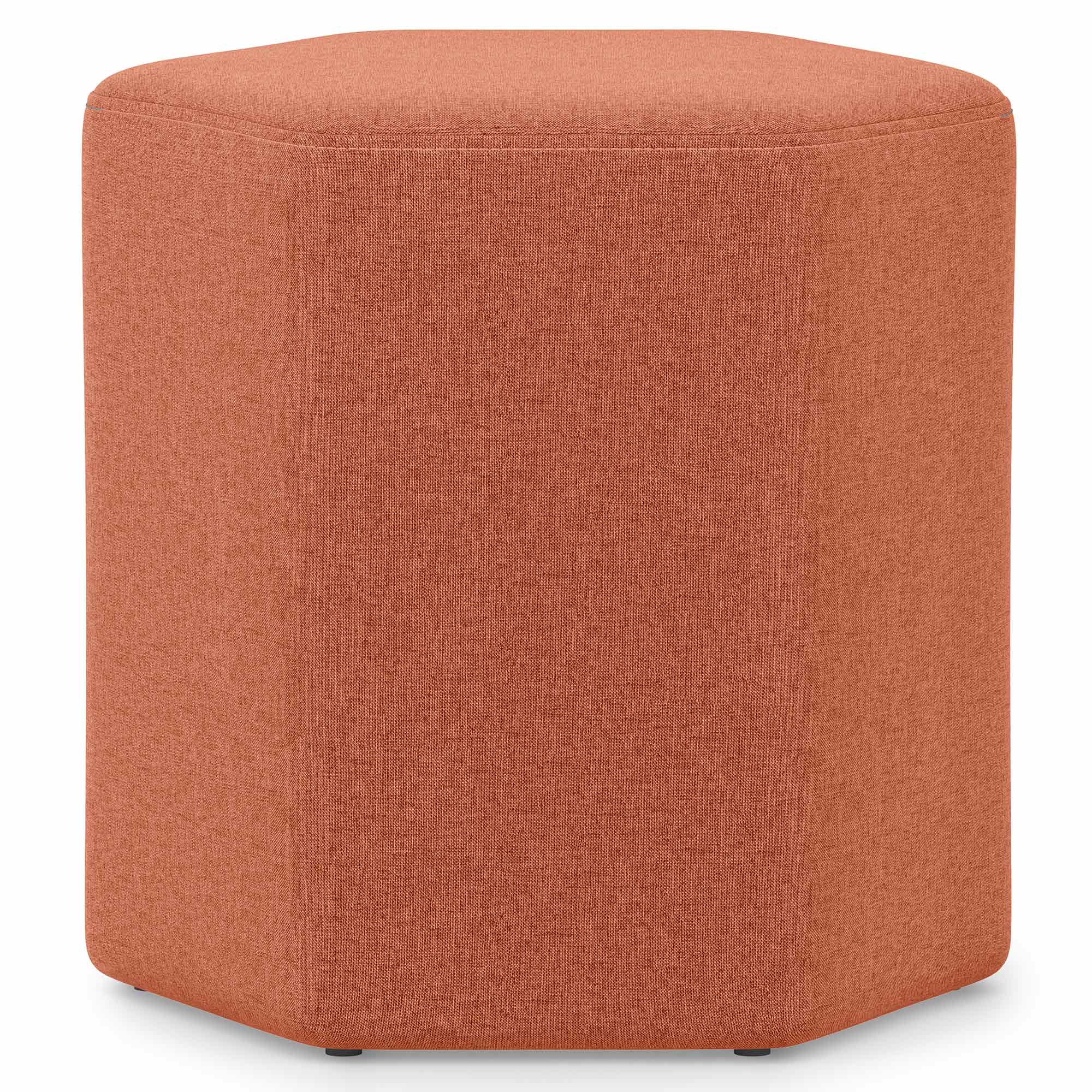 Dusty Orange Linen Style Fabric | Brock Footstool