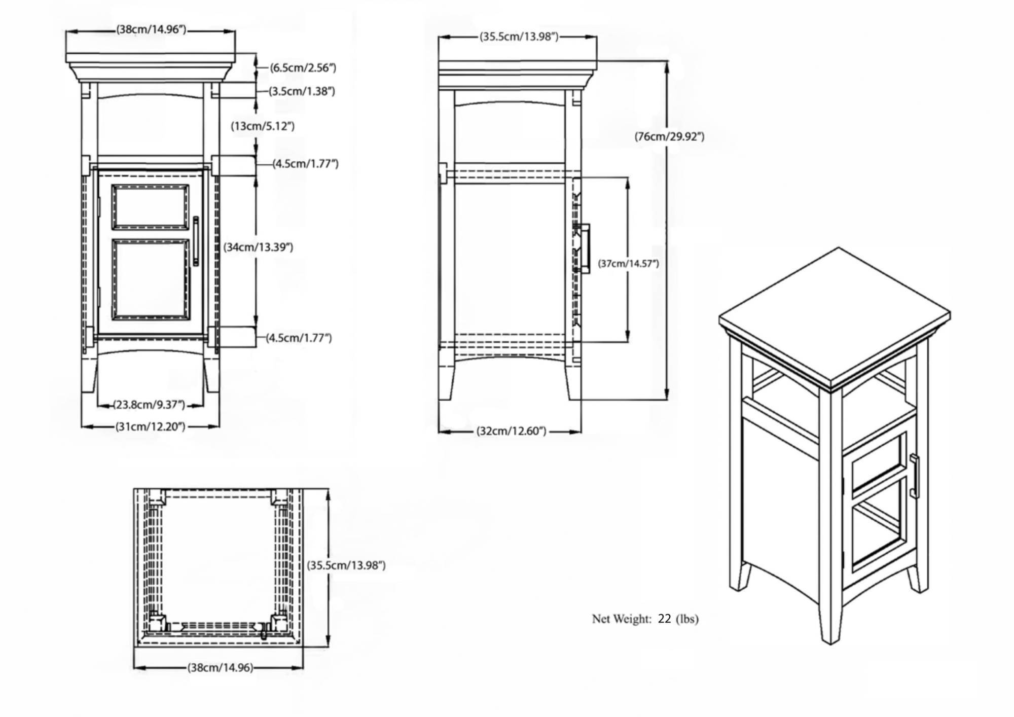 Pure White | Avington Floor Storage Cabinet