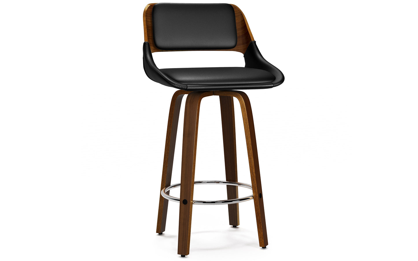 Black Vegan Leather | Carly Swivel Bar Stool (Set of 2)