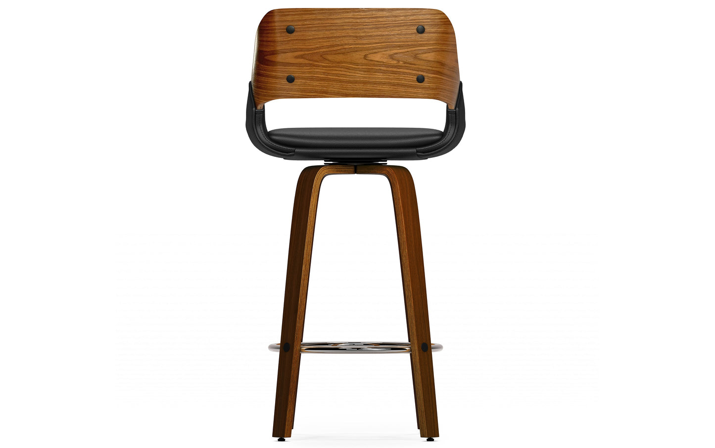 Black Vegan Leather | Carly Swivel Bar Stool (Set of 2)