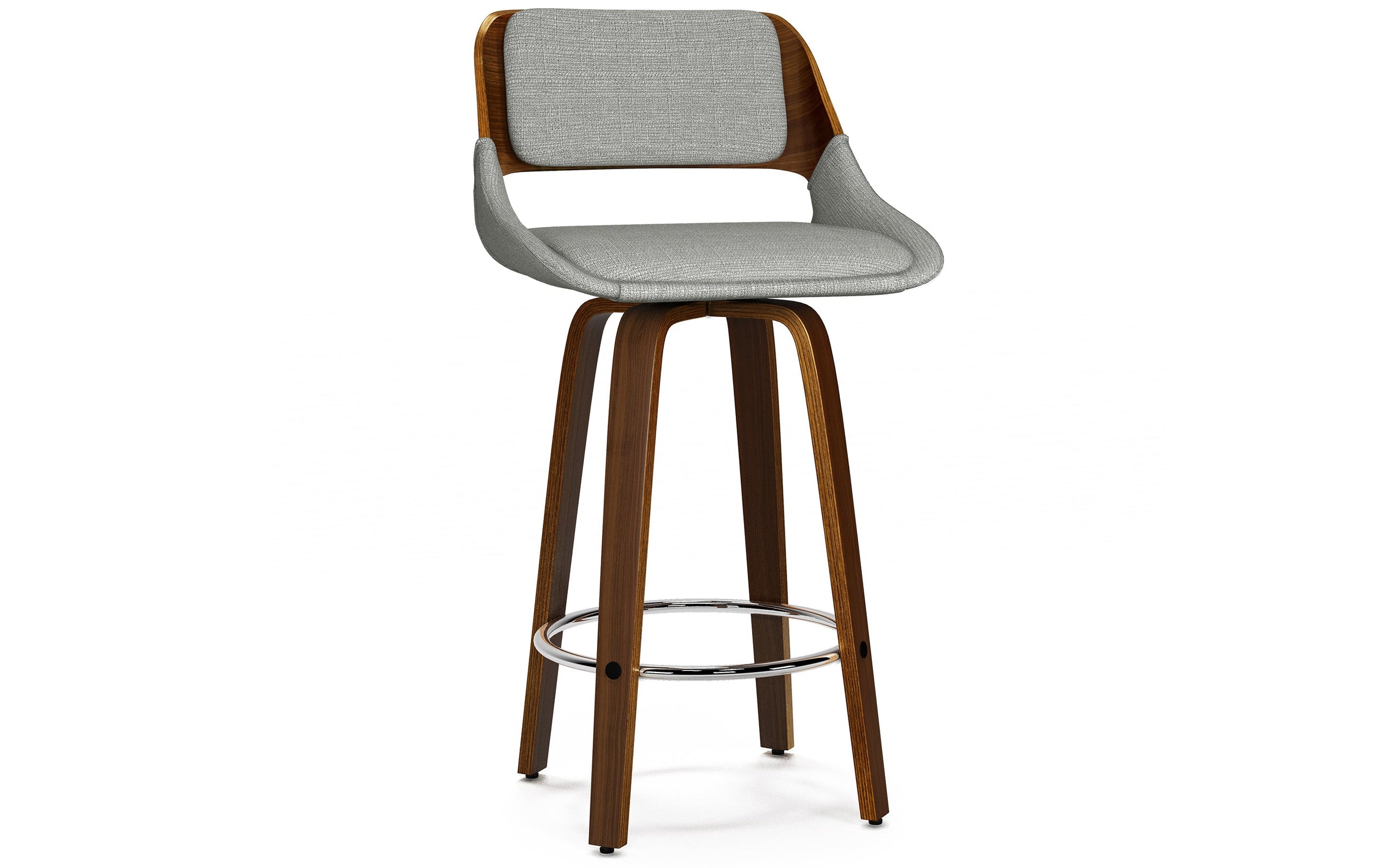 Grey Linen Style Fabric | Carly Swivel Bar Stool (Set of 2)