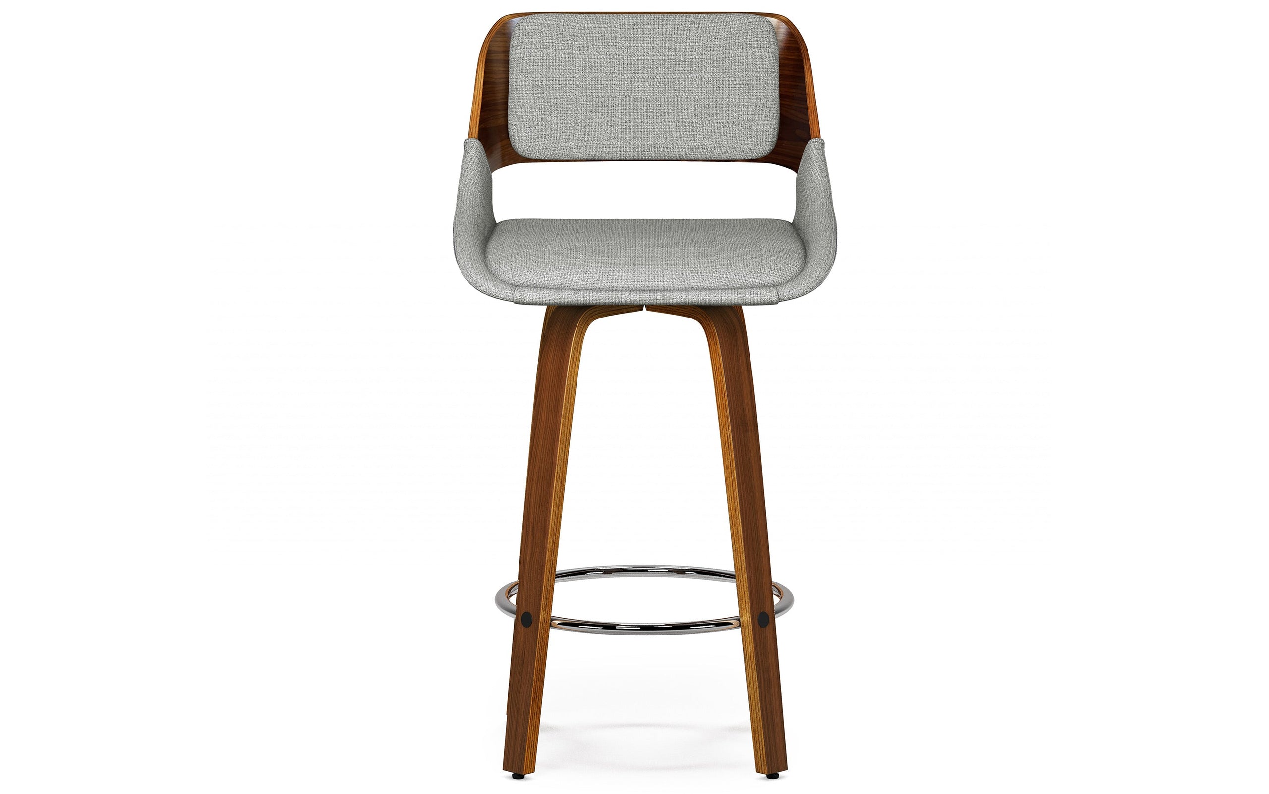 Grey Linen Style Fabric | Carly Swivel Bar Stool (Set of 2)