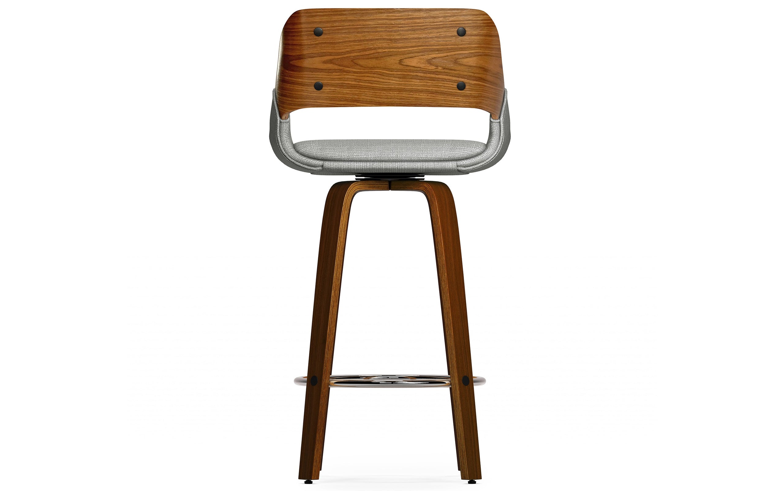 Grey Linen Style Fabric | Carly Swivel Bar Stool (Set of 2)