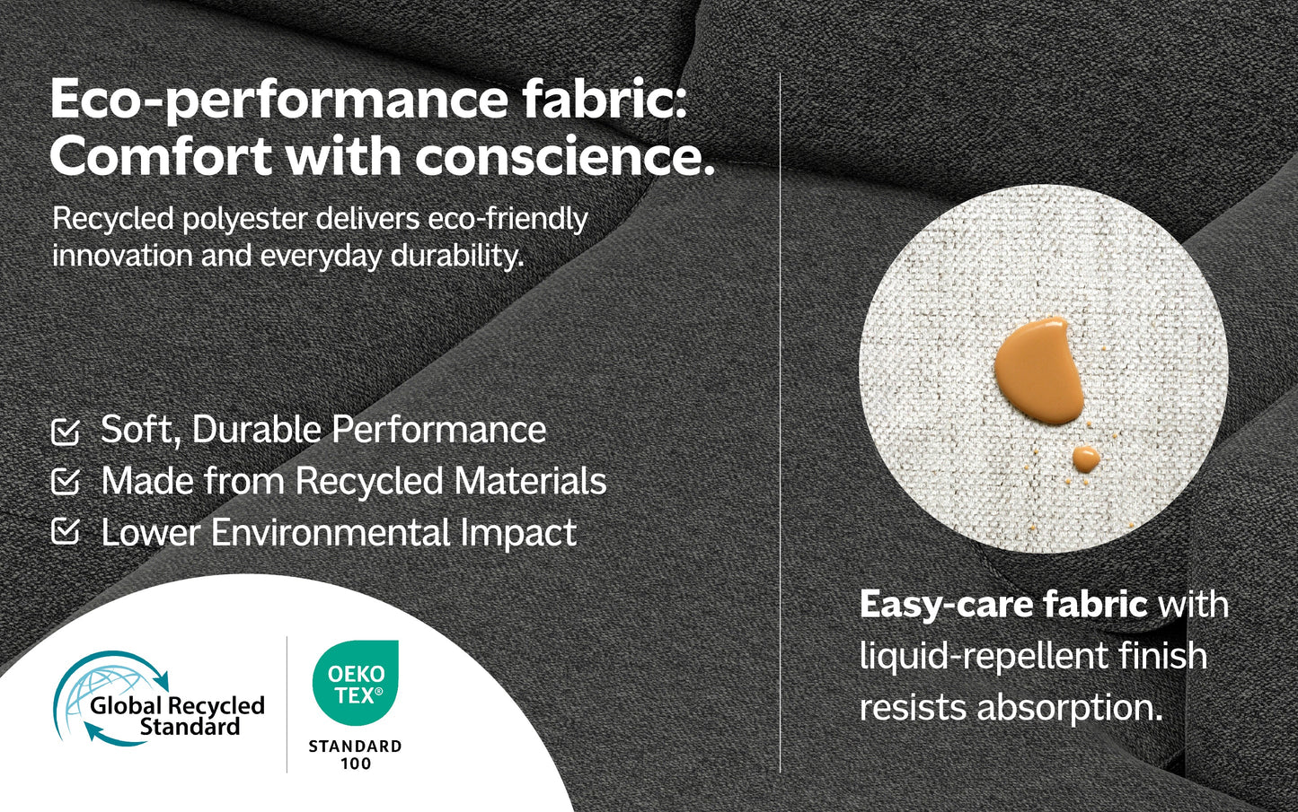 Pale Grey Performance Fabric | Rex Corner Sectional in Performance Fabric