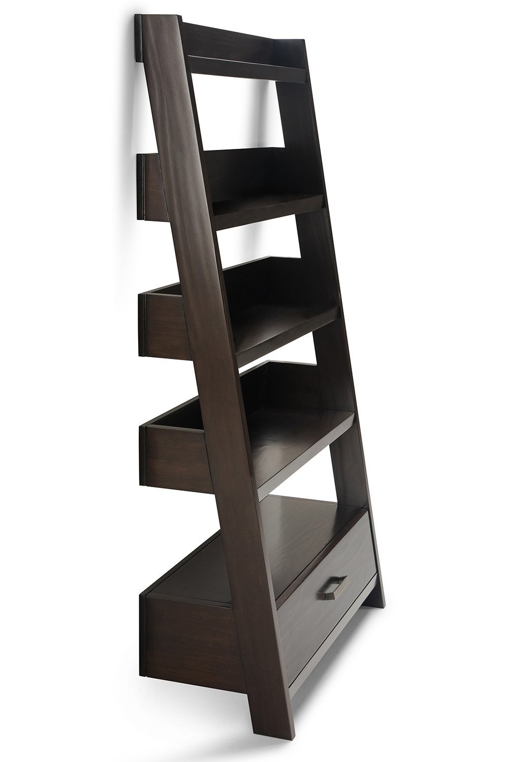 Dark Chestnut Brown | Deanna Solid Wood Ladder Shelf