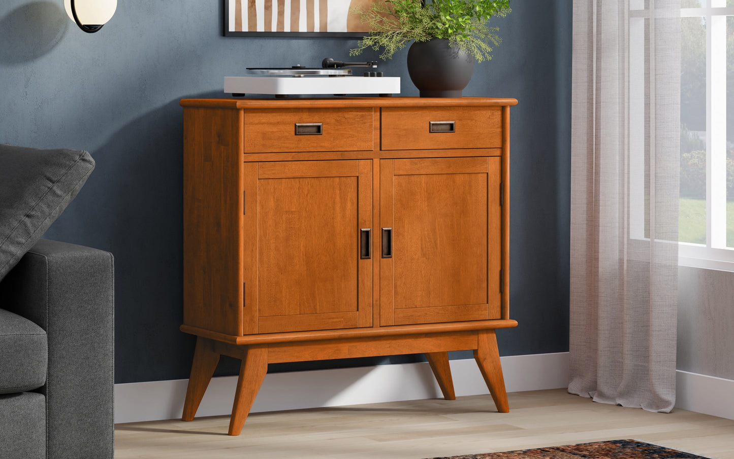 Draper Mid Century Entryway Storage Cabinet