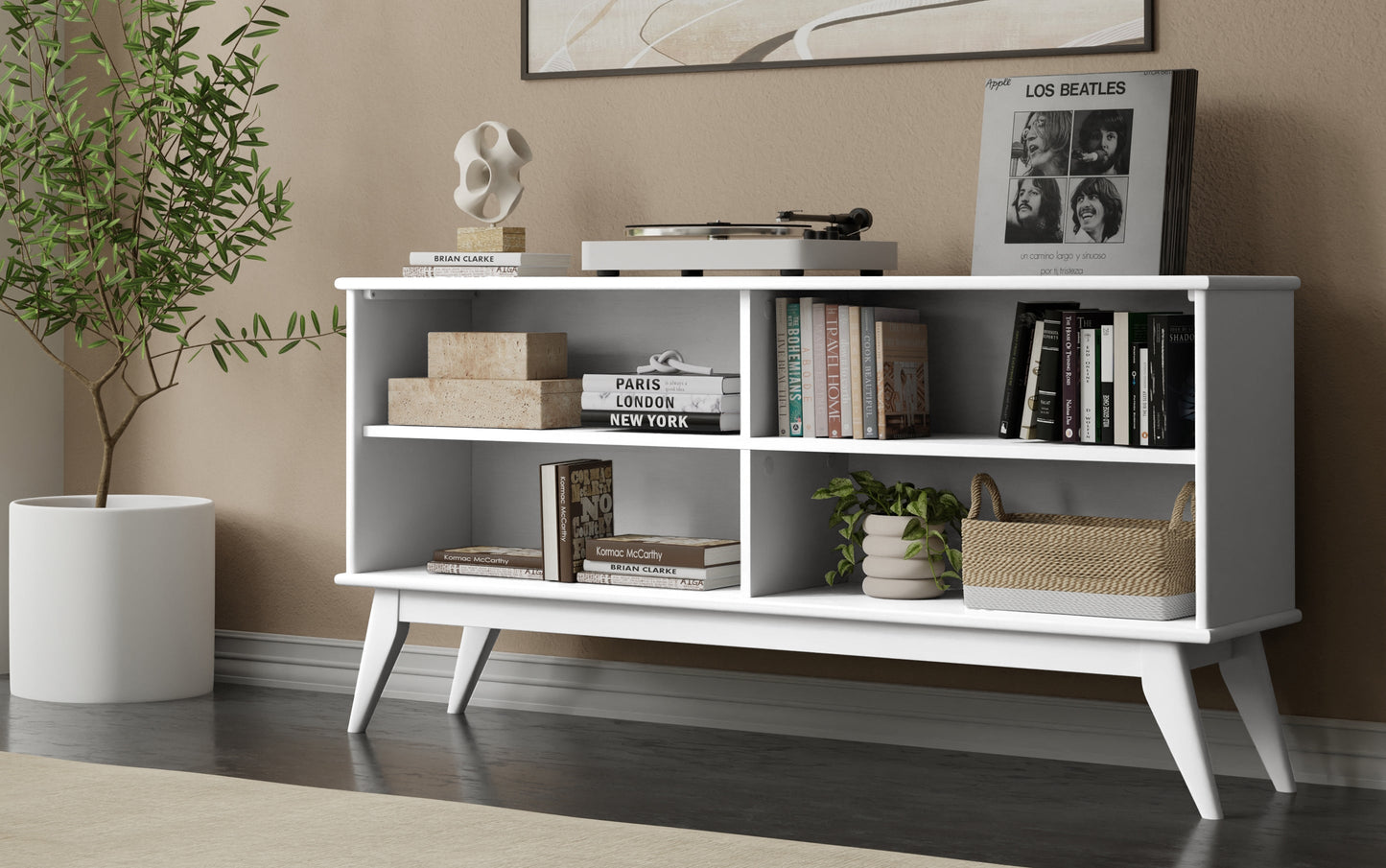 Draper Mid Century Low Bookcase