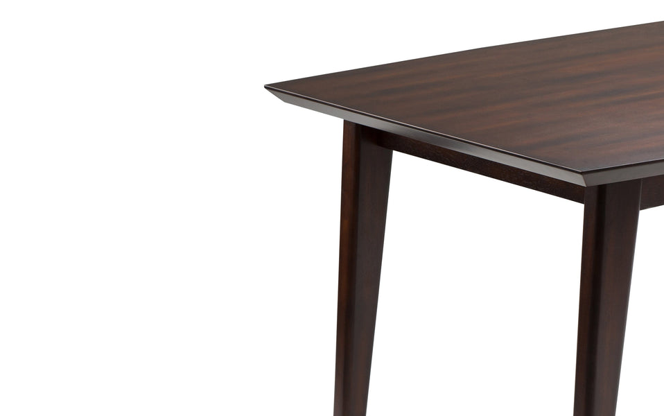 Distressed Saddle Brown Distressed Vegan Leather | Acadian / Draper 5 Piece Dining Set