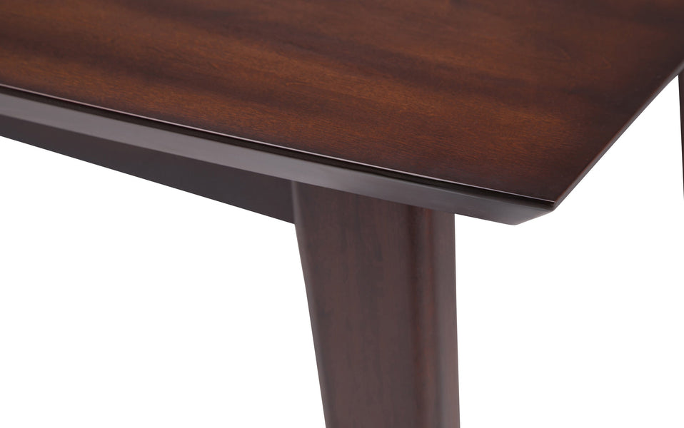 Distressed Saddle Brown Distressed Vegan Leather | Acadian / Draper 5 Piece Dining Set