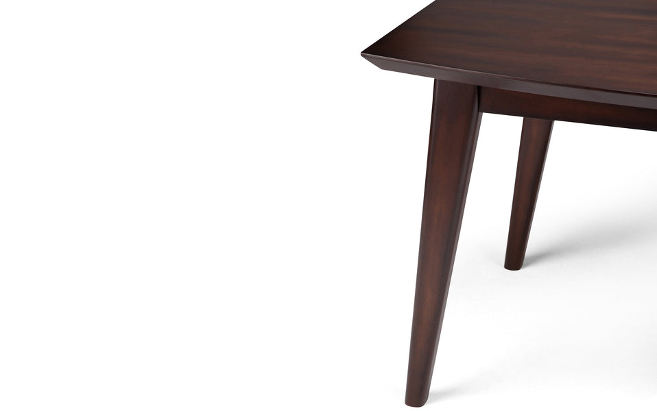 Distressed Saddle Brown Distressed Vegan Leather | Acadian / Draper 5 Piece Dining Se