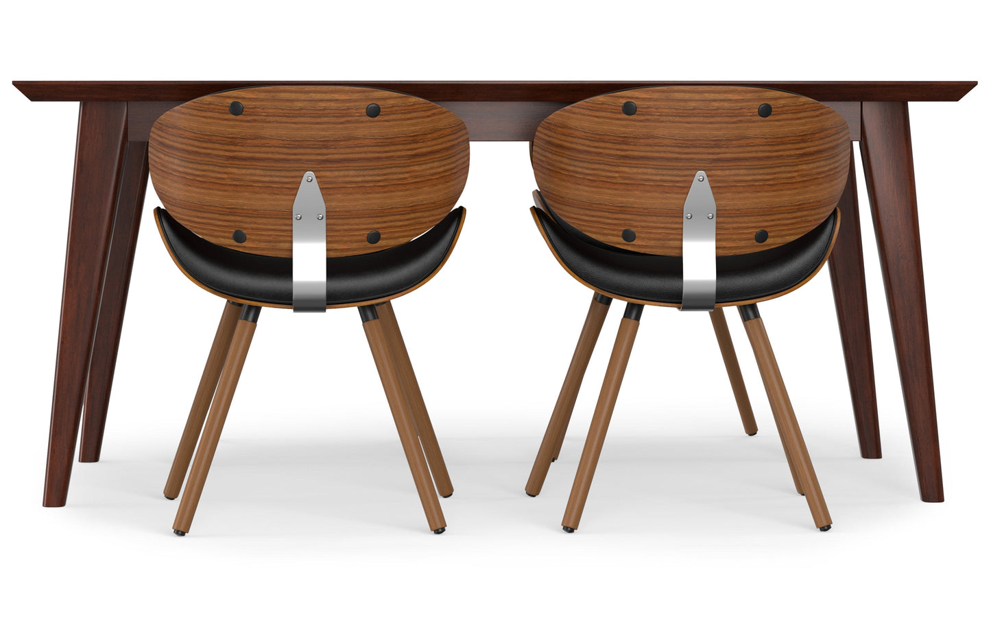 Black Vegan Leather | Marana / Draper 5-Piece Dining Set