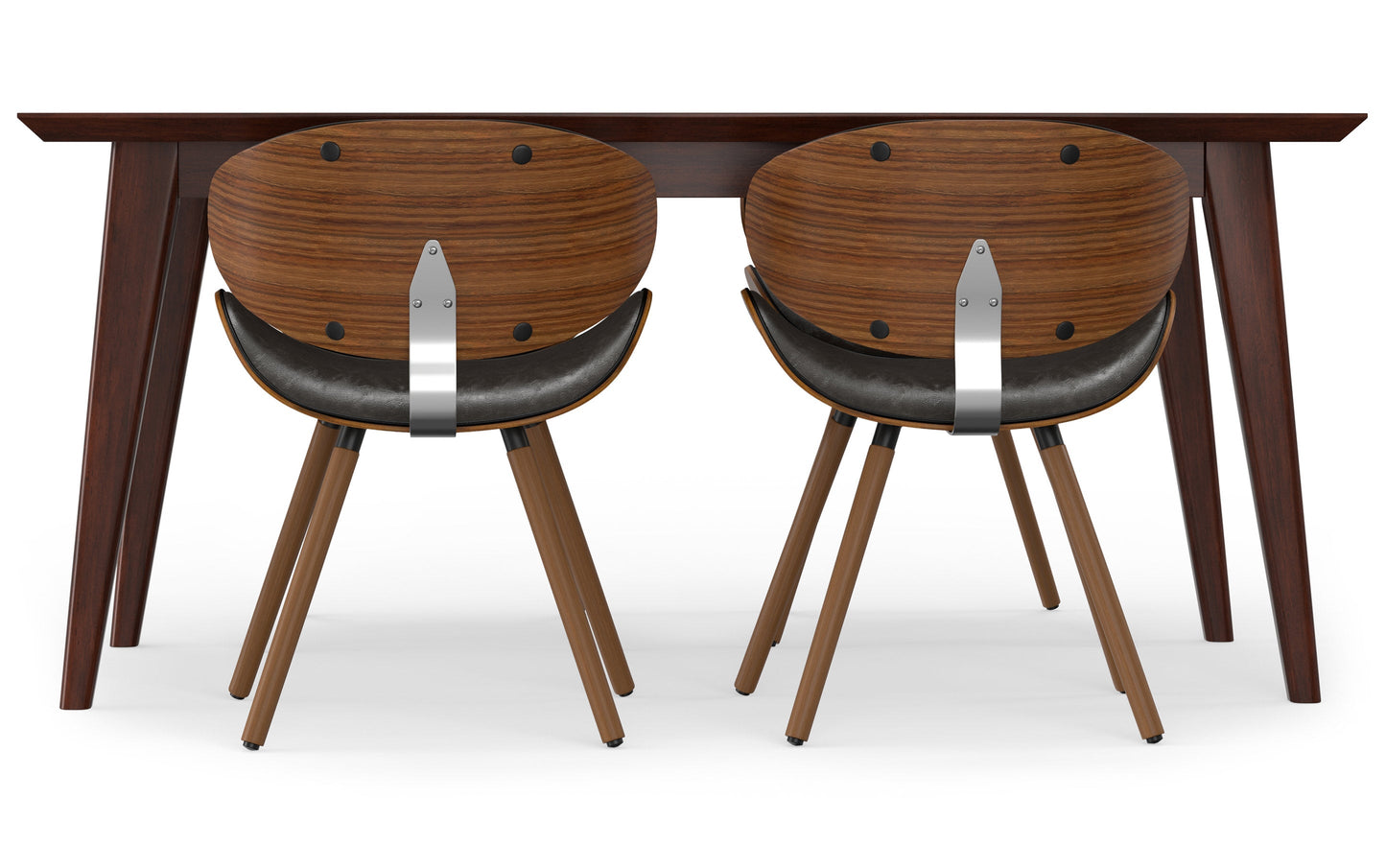 Distressed Brown Distressed Vegan Leather | Marana / Draper 5-Piece Dining Set