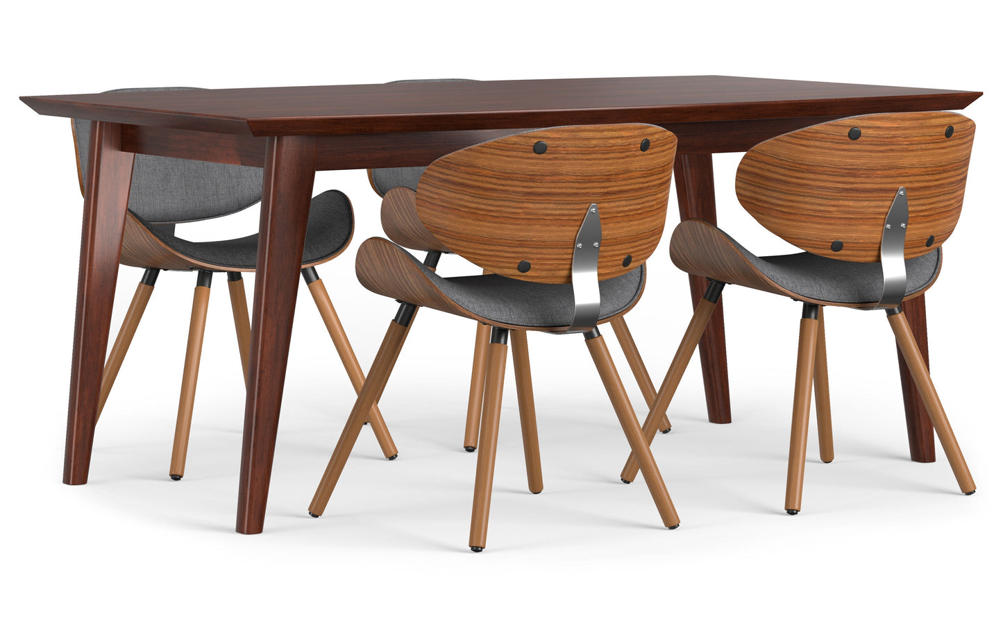 Distressed Brown Distressed Vegan Leather | Marana / Draper 5-Piece Dining Set