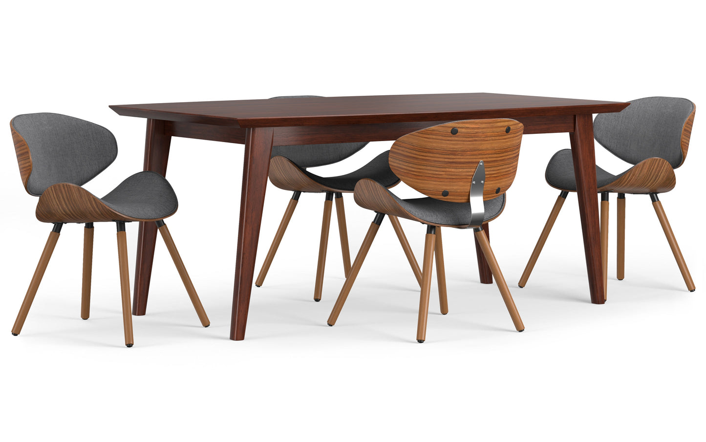 Grey Linen Style Fabric | Marana / Draper 5-Piece Dining Set