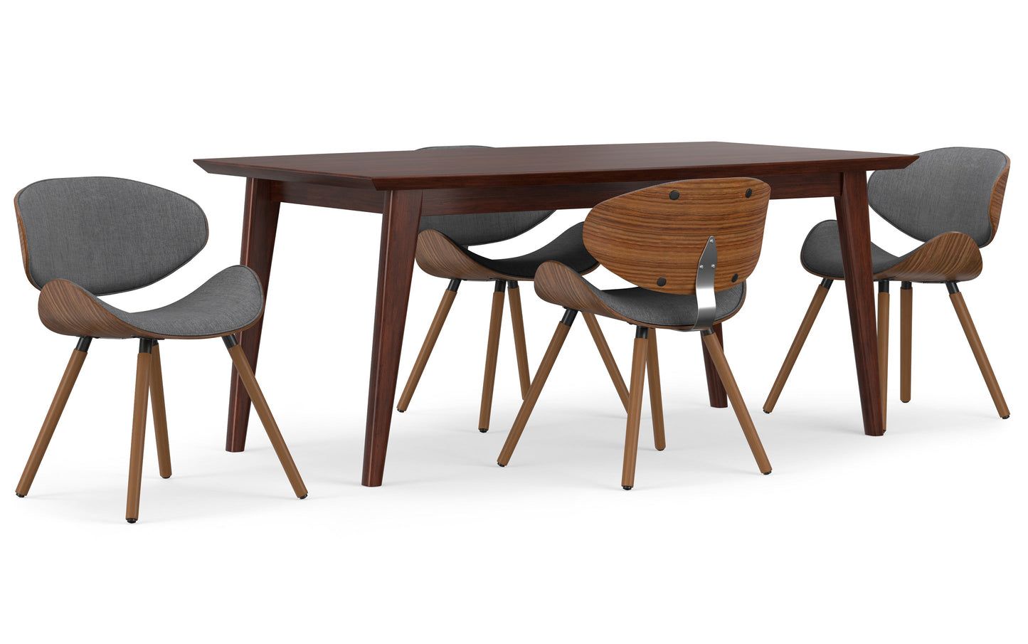 Grey Linen Style Fabric | Marana / Draper 5-Piece Dining Set