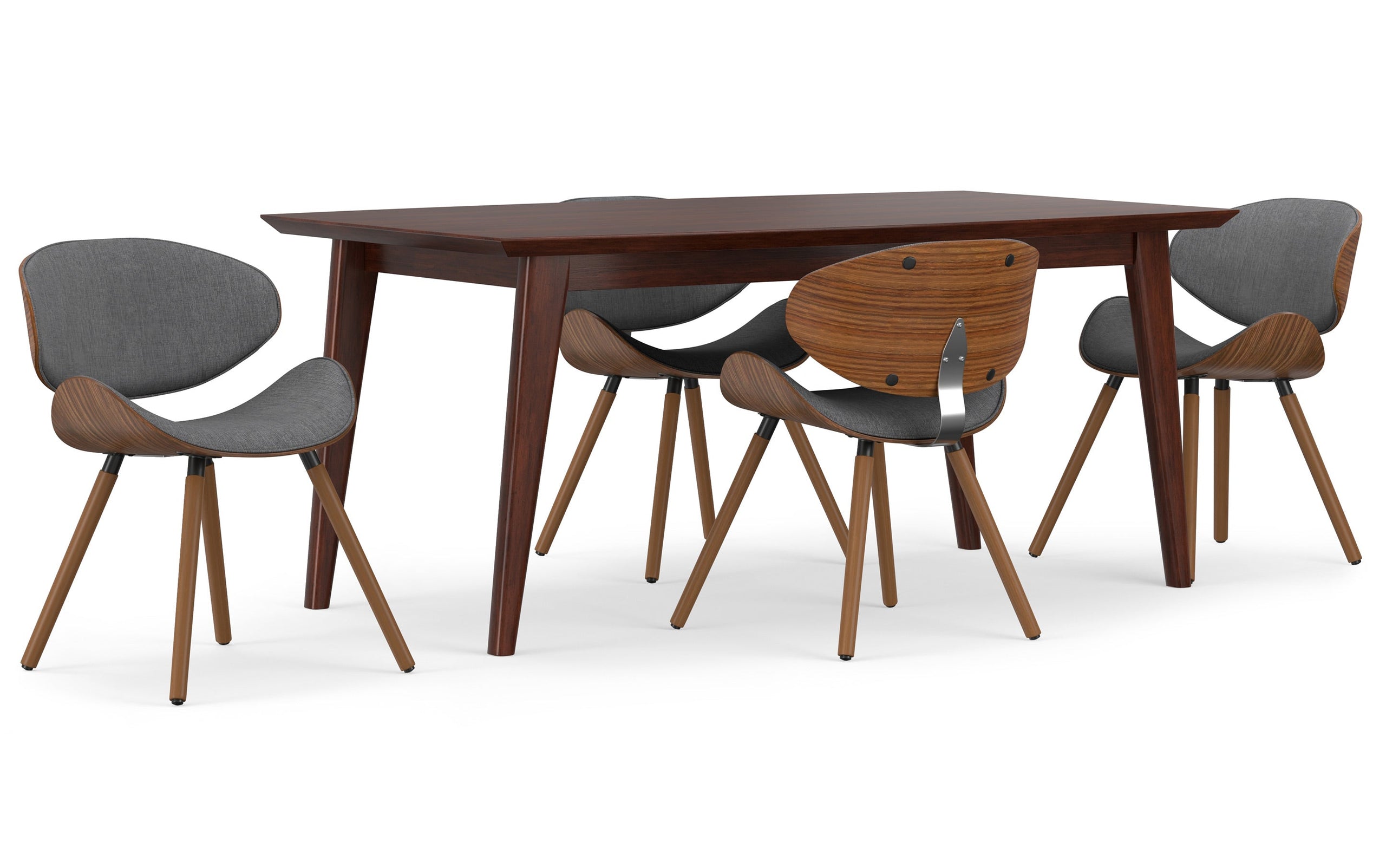 Grey Linen Style Fabric | Marana / Draper 5-Piece Dining Set