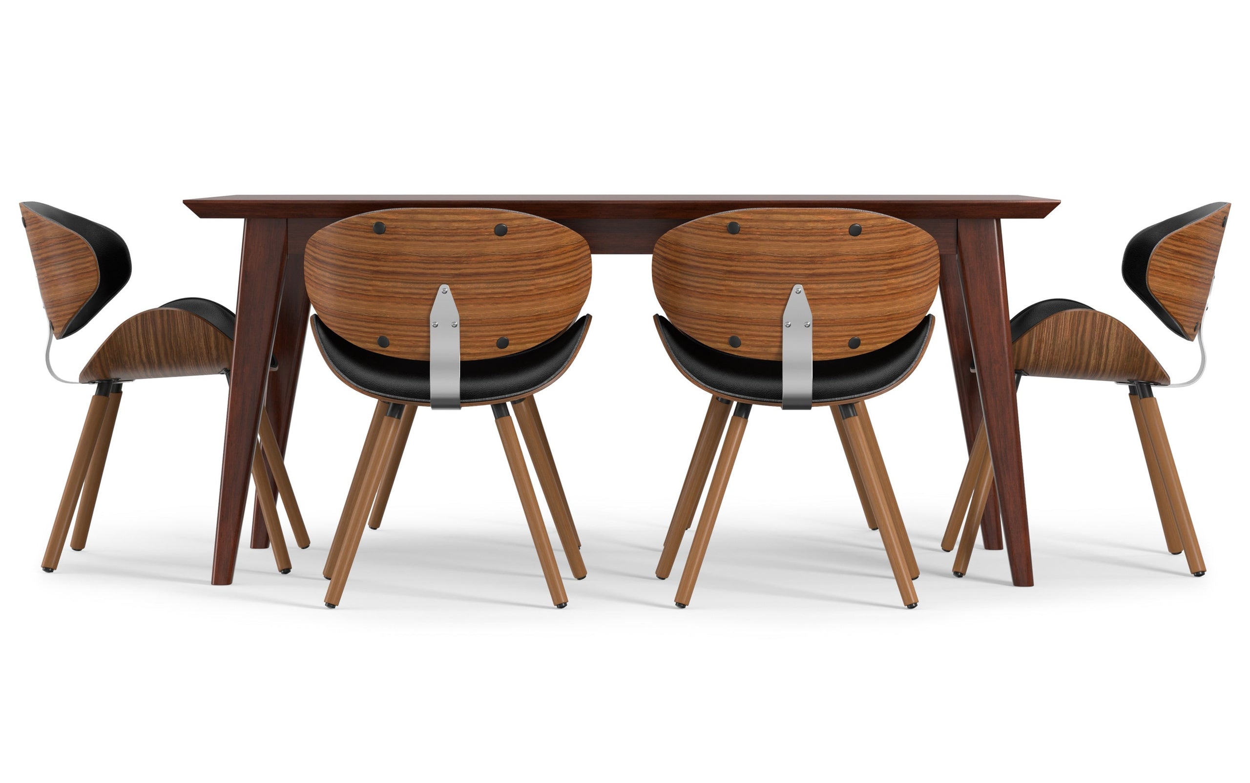 Black Vegan Leather | Marana / Draper 7-Piece Dining Set