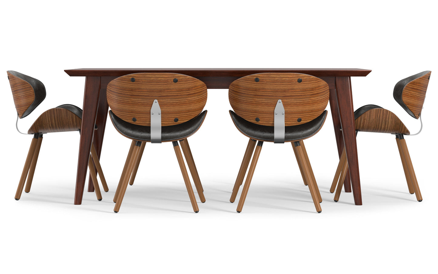 Distressed Brown Distressed Vegan Leather | Marana / Draper 7-Piece Dining Set