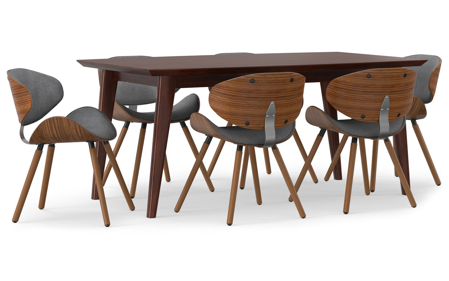 Grey Linen Style Fabric | Marana / Draper 7-Piece Dining Set