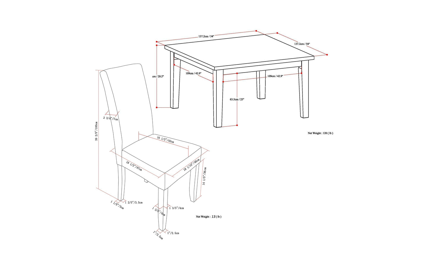 Acadian / Eastwood 9 Pc Dining Set