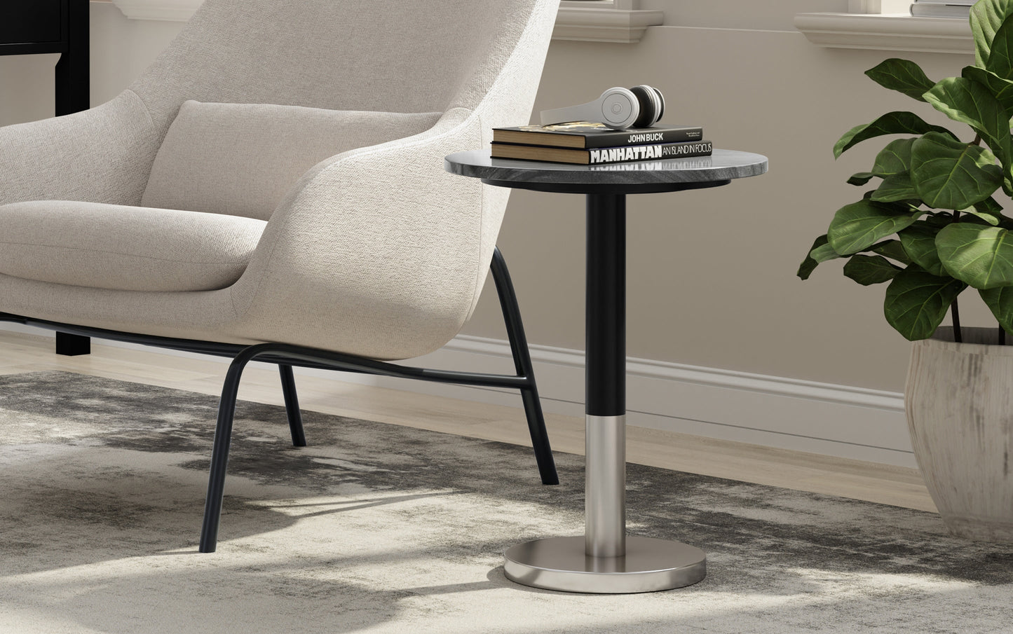 Black | Evans Marble Side Table