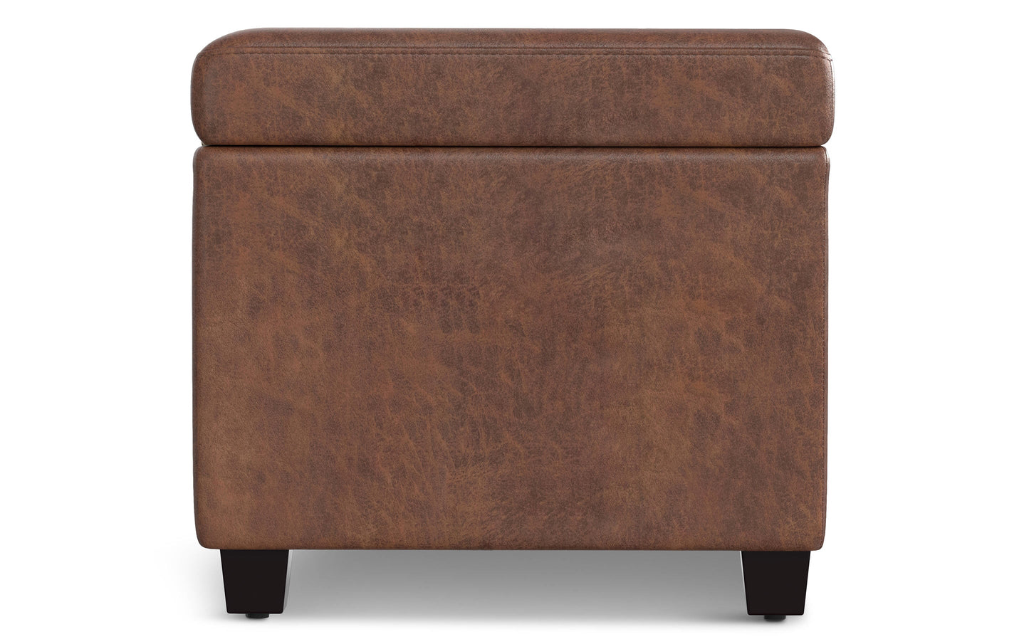 Avalon Extra Large Storage Ottoman in Distressed Vegan Leather