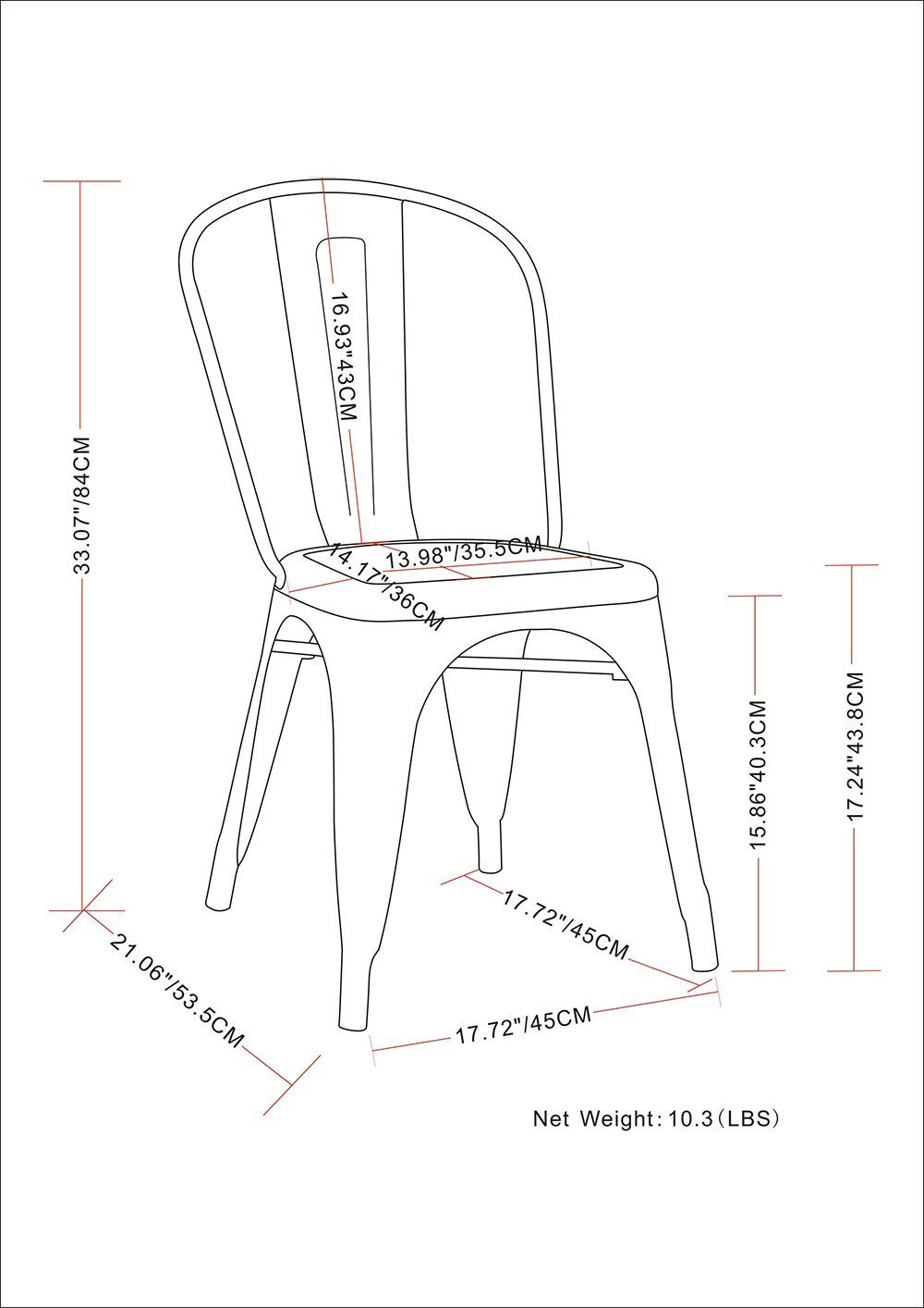 Distressed Black and Copper | Fletcher Metal Dining Side Chair