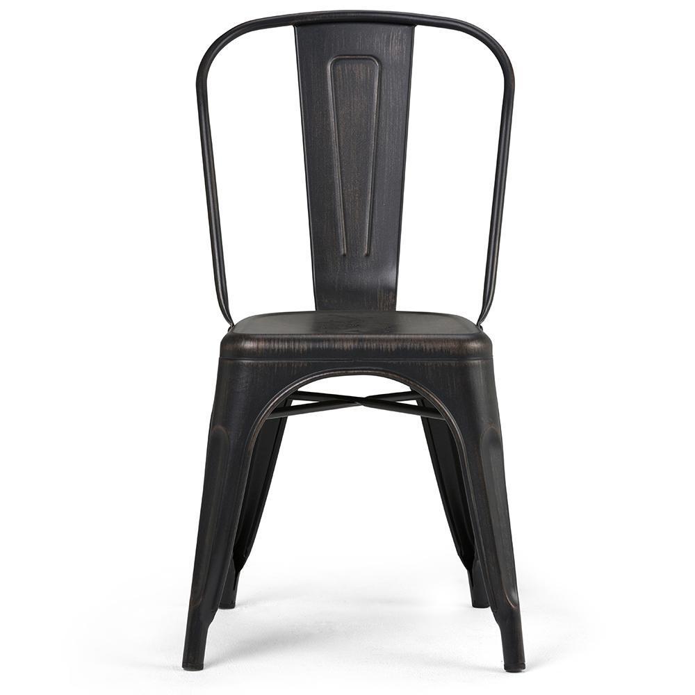Distressed Black and Copper | Fletcher Metal Dining Side Chair
