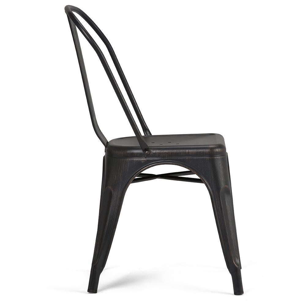 Distressed Black and Copper | Fletcher Metal Dining Side Chair