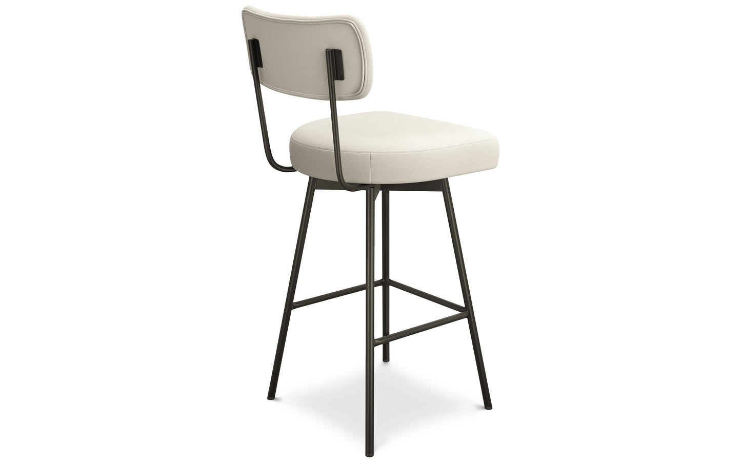 Natural Linen Style Fabric | Giselle Swivel Bar Stool (Set of 2)