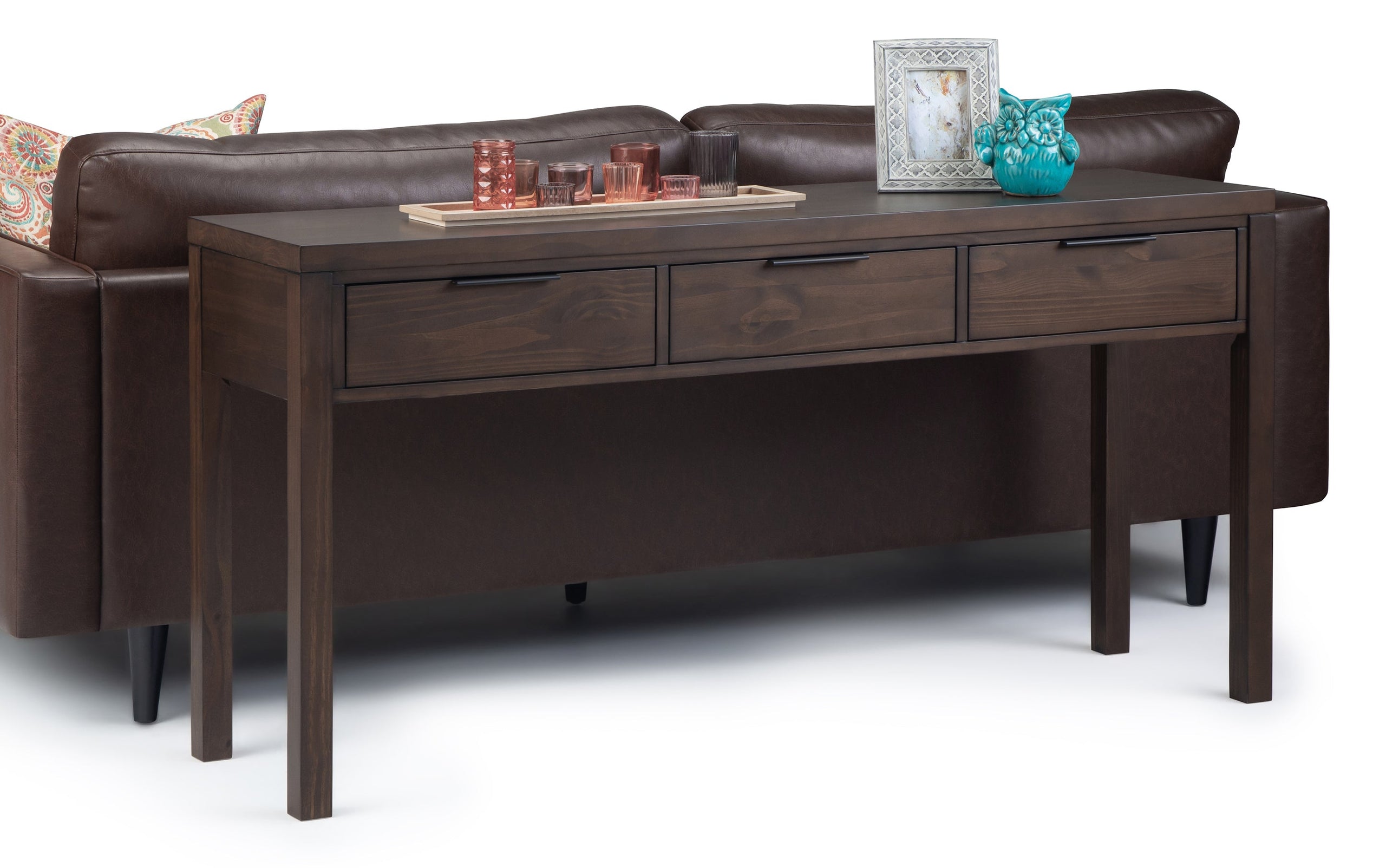Warm Walnut Brown | Hollander Solid Wood Wide Console Table