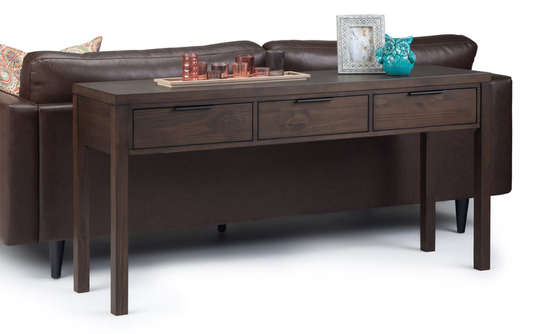 Warm Walnut Brown | Hollander Solid Wood Wide Console Table
