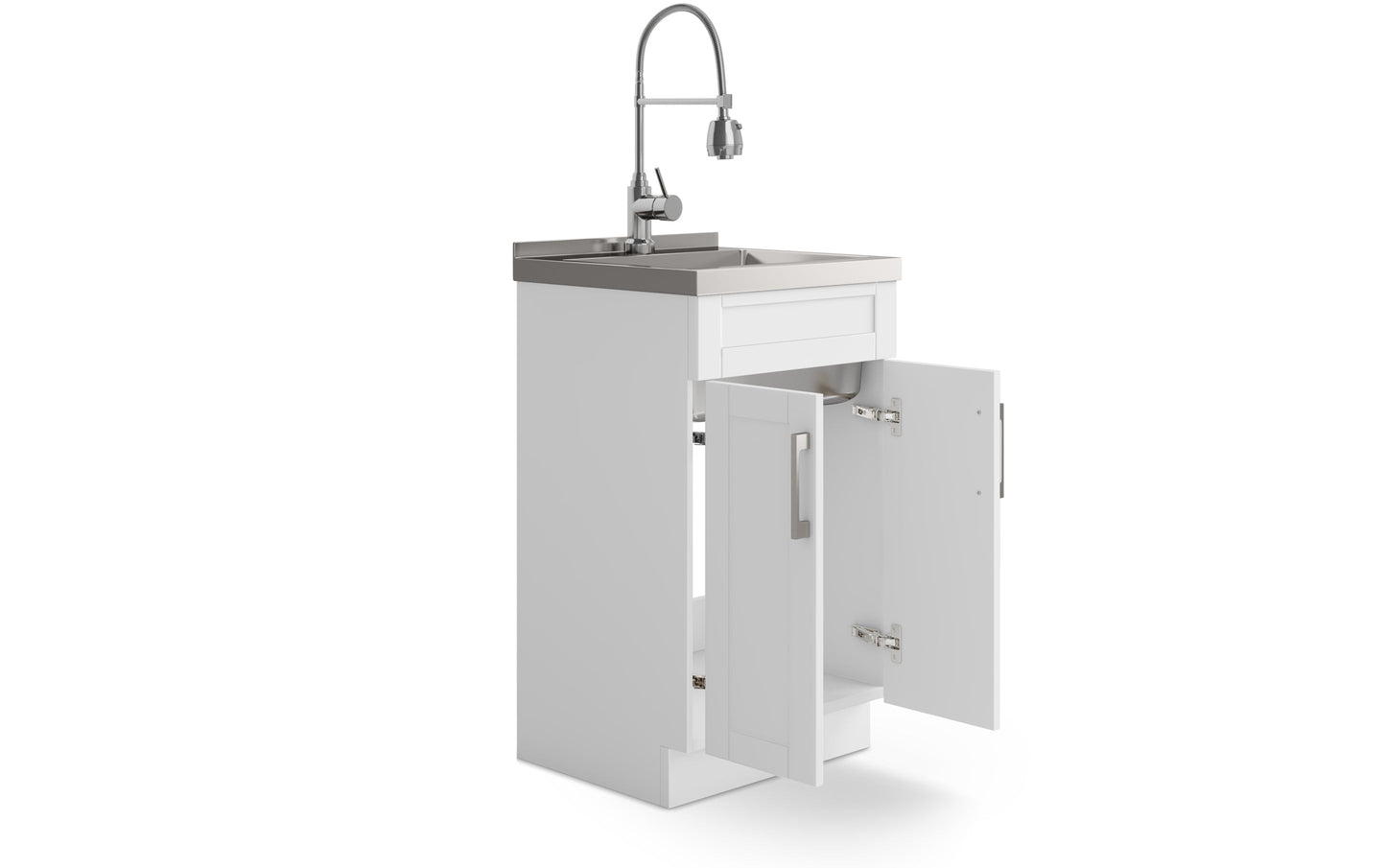 Hennessy Deluxe 20 inch Laundry Cabinet with Faucet and Stainless Steel Sink
