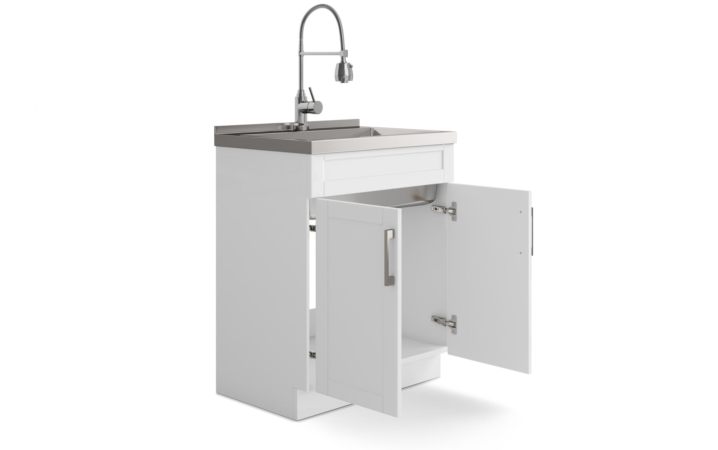 Hennessy Deluxe 28 inch Laundry Cabinet with Faucet and Stainless Steel Sink
