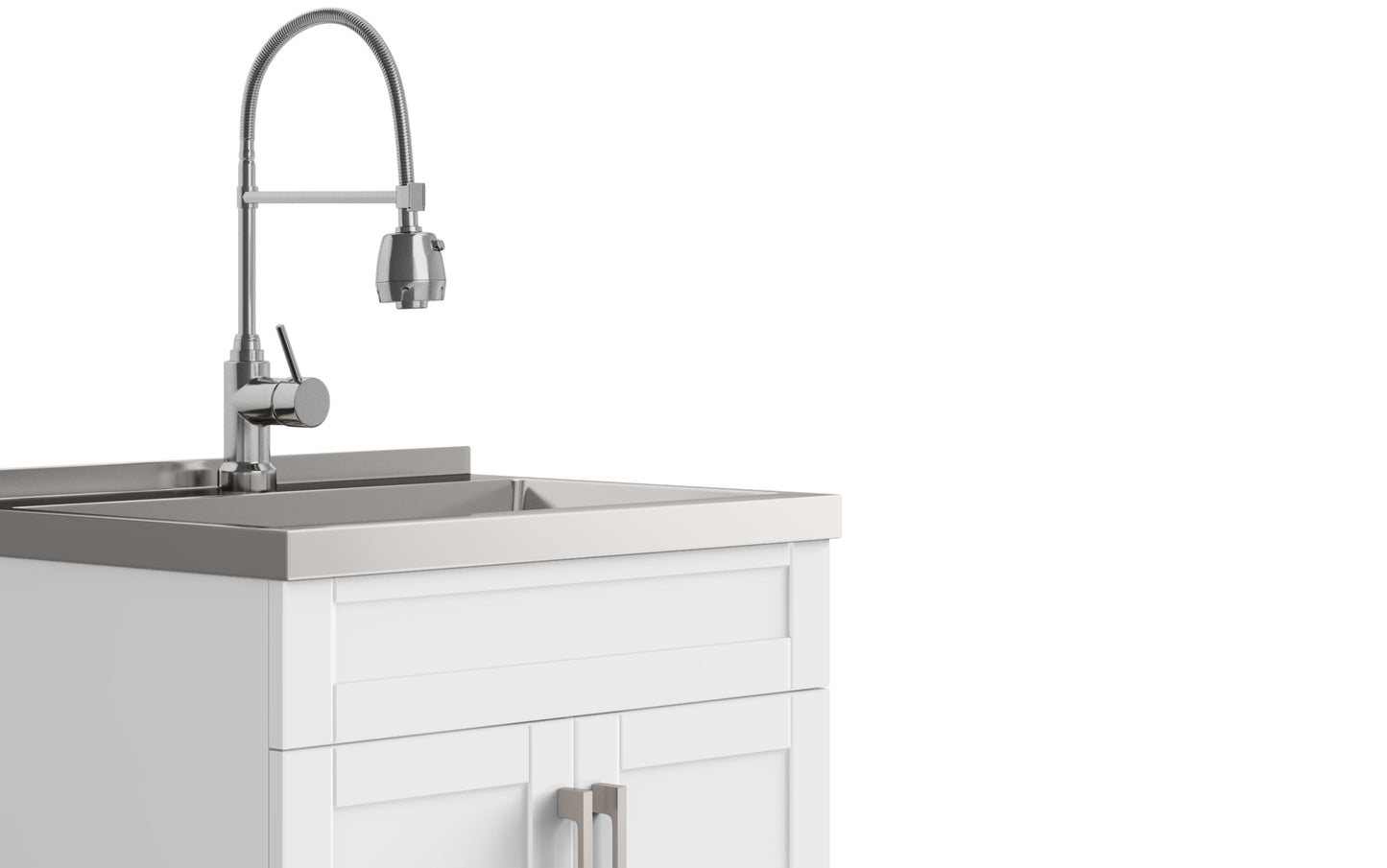 Hennessy Deluxe 28 inch Laundry Cabinet with Faucet and Stainless Steel Sink