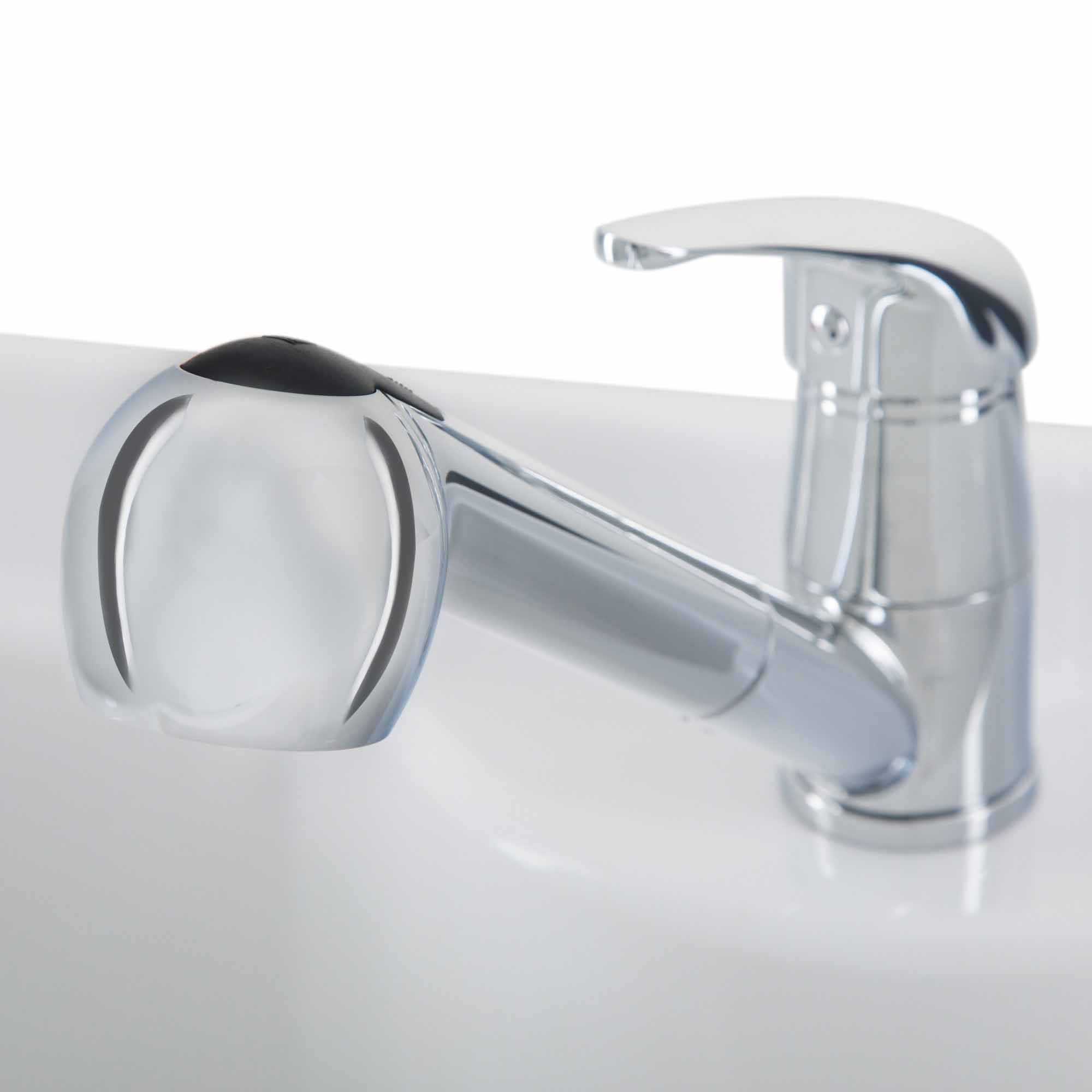 Pure White | Kyle 24 inch Laundry Cabinet with Pull-out Faucet and ABS Sink