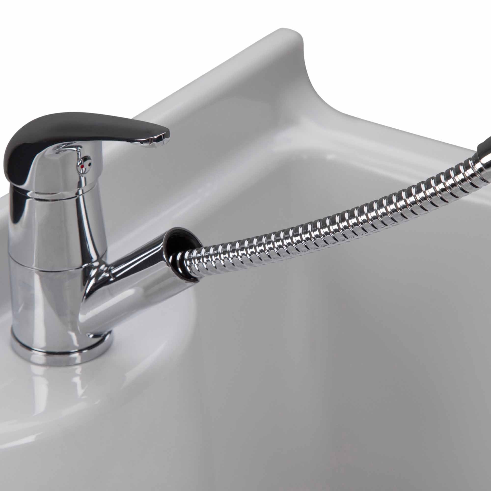 Pure White | Kyle 24 inch Laundry Cabinet with Pull-out Faucet and ABS Sink