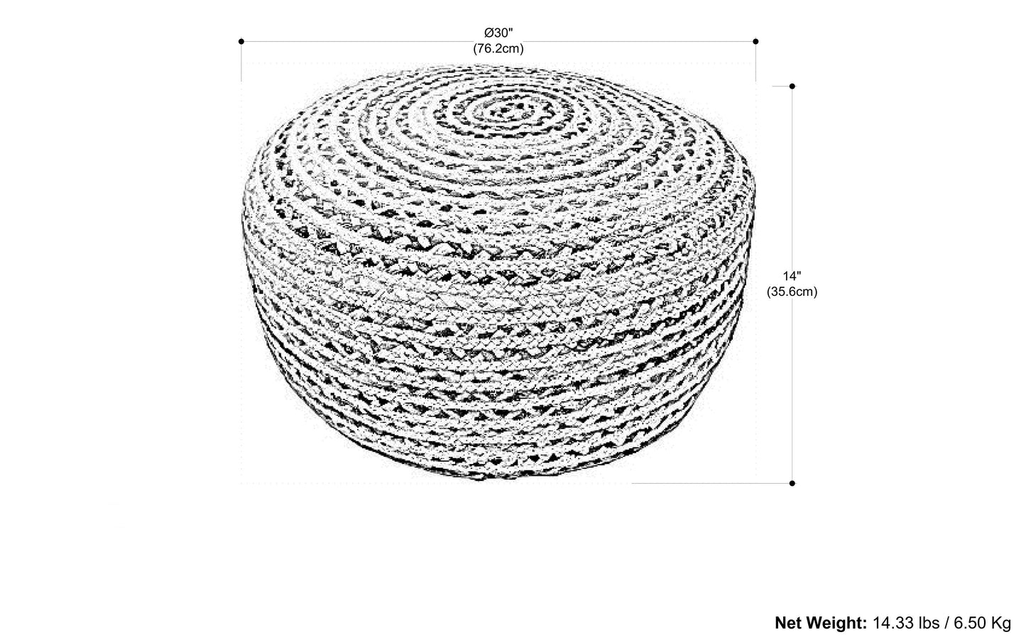 Margo Large Round Pouf