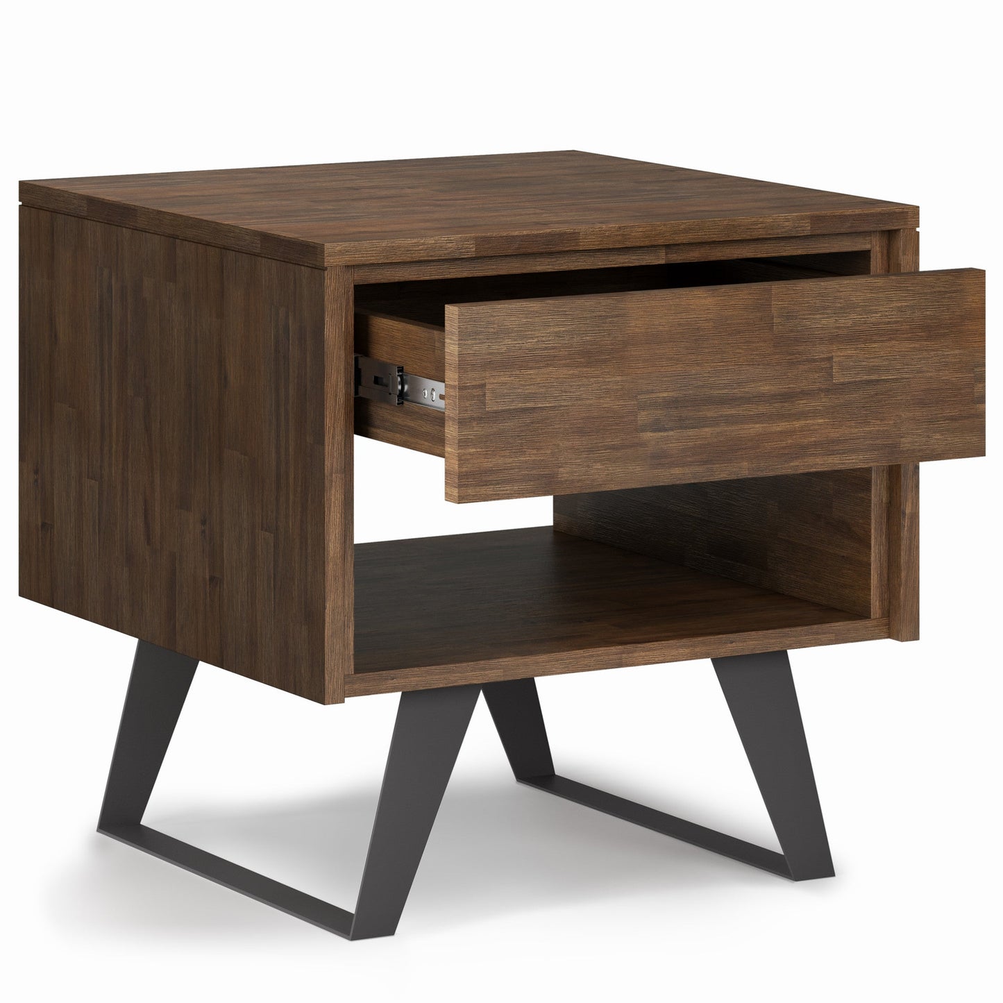 Rustic Natural Aged Brown Acacia | Lowry End Table