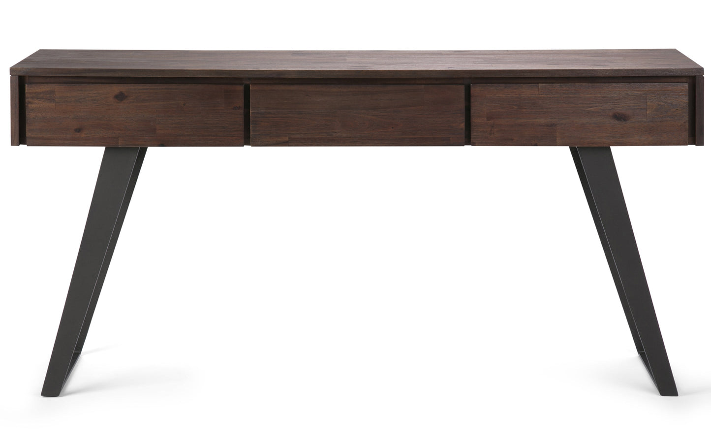 Lowry Console Sofa Table in Distressed Charcoal Brown