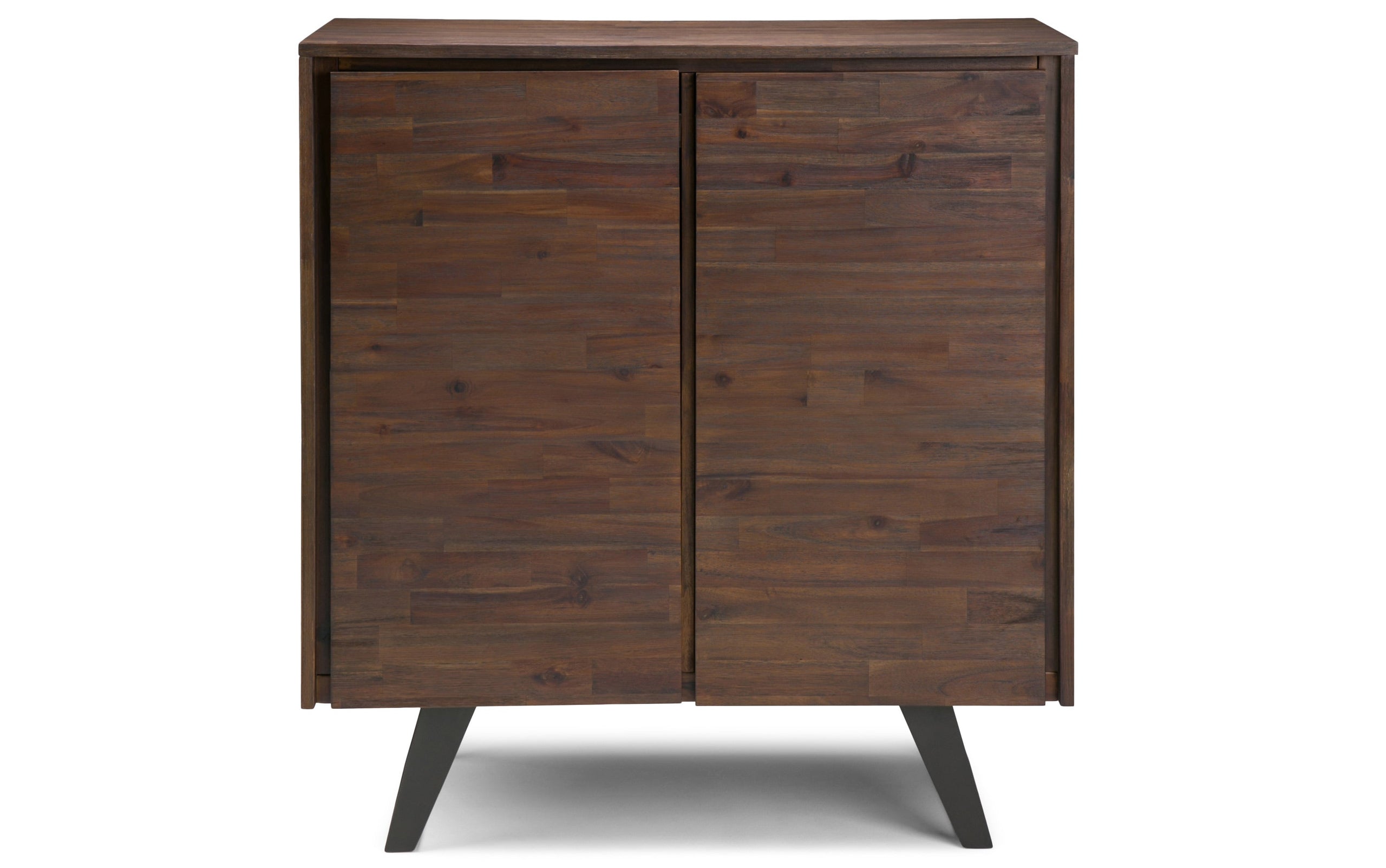 Distressed Charcoal Brown Acacia | Lowry Medium Storage Cabinet