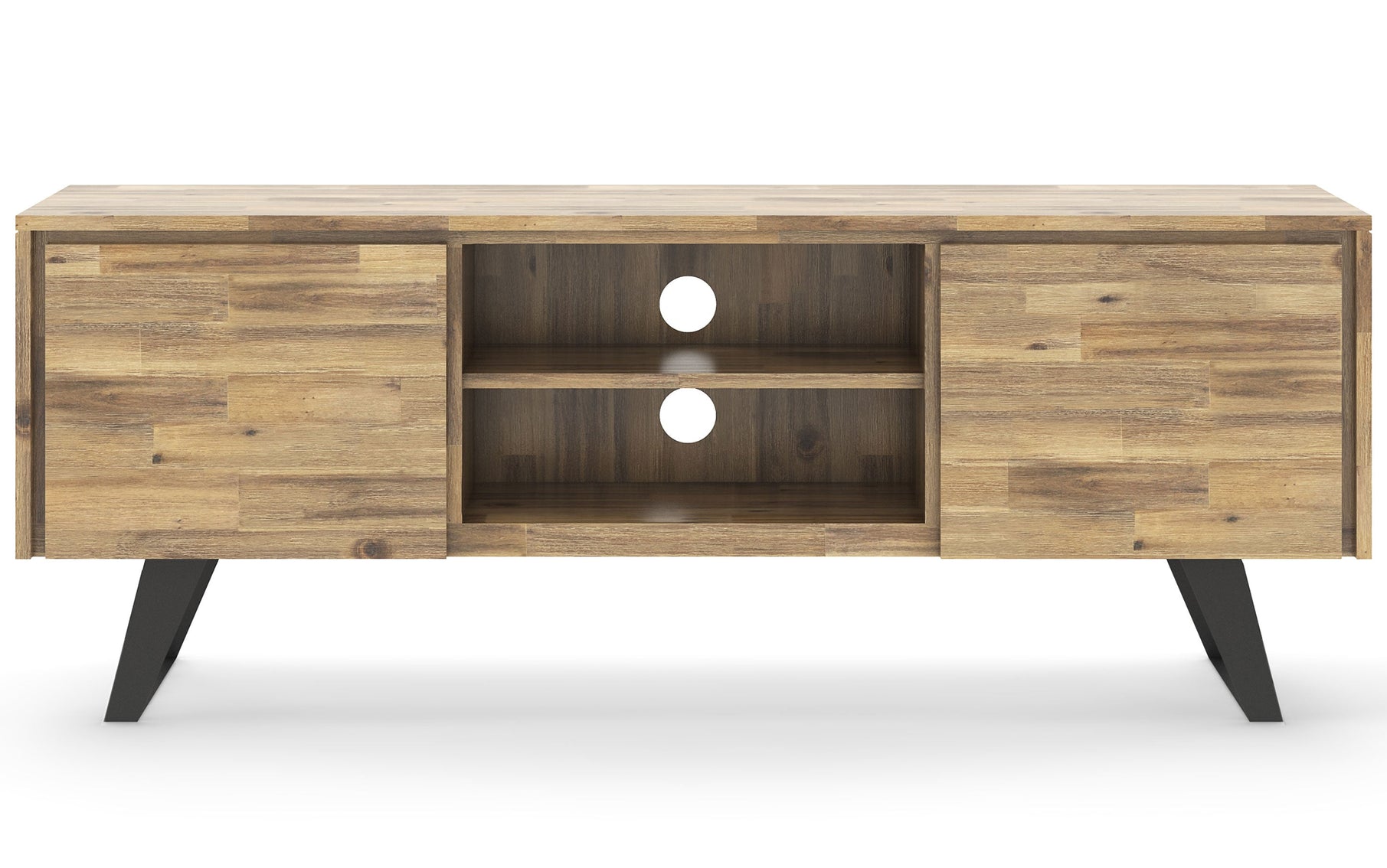 Distressed Golden Wheat | Lowry Solid Acacia Wood Wide TV Media Stand For TVs up to 70 Inches