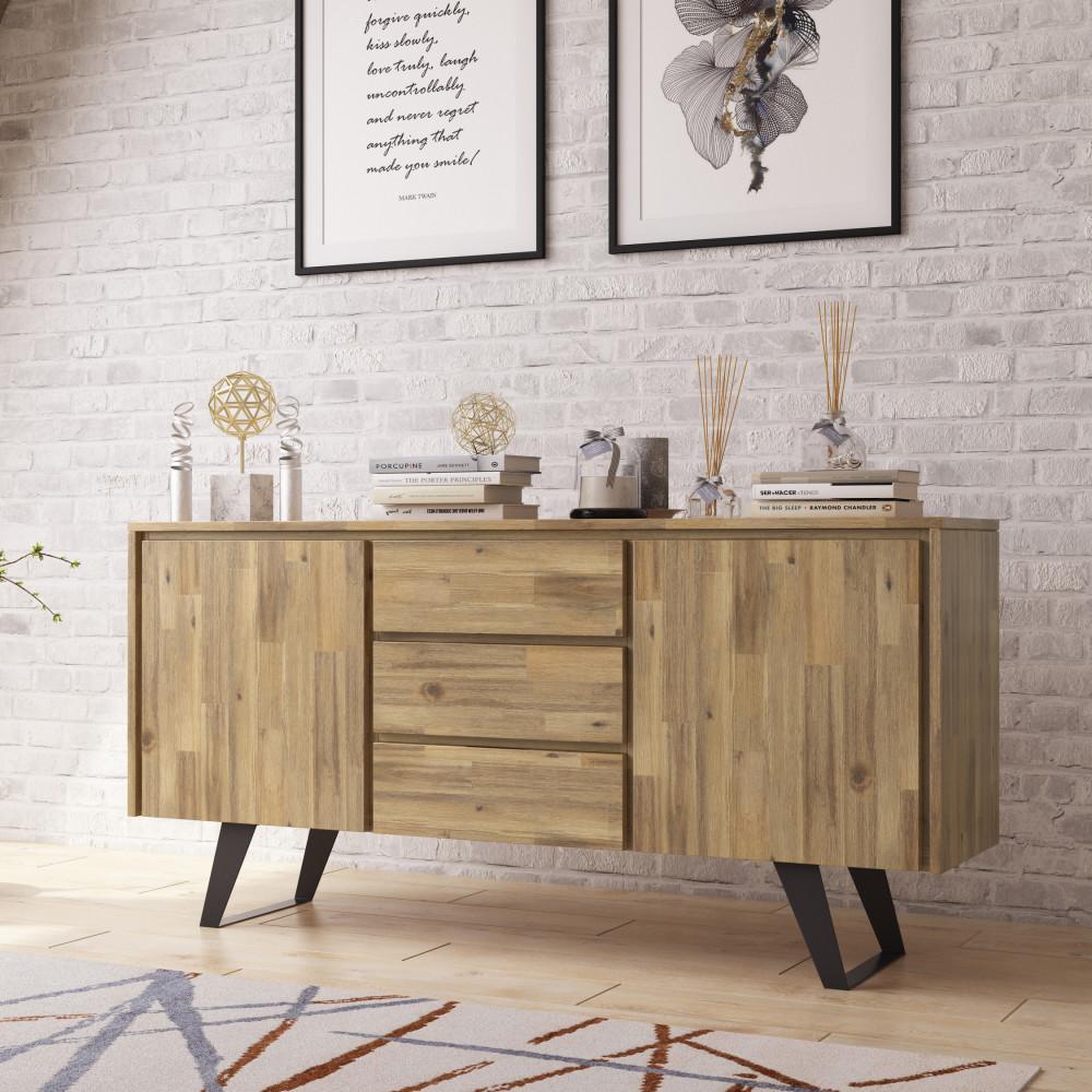 Distressed Golden Wheat Acacia | Lowry Sideboard Buffet