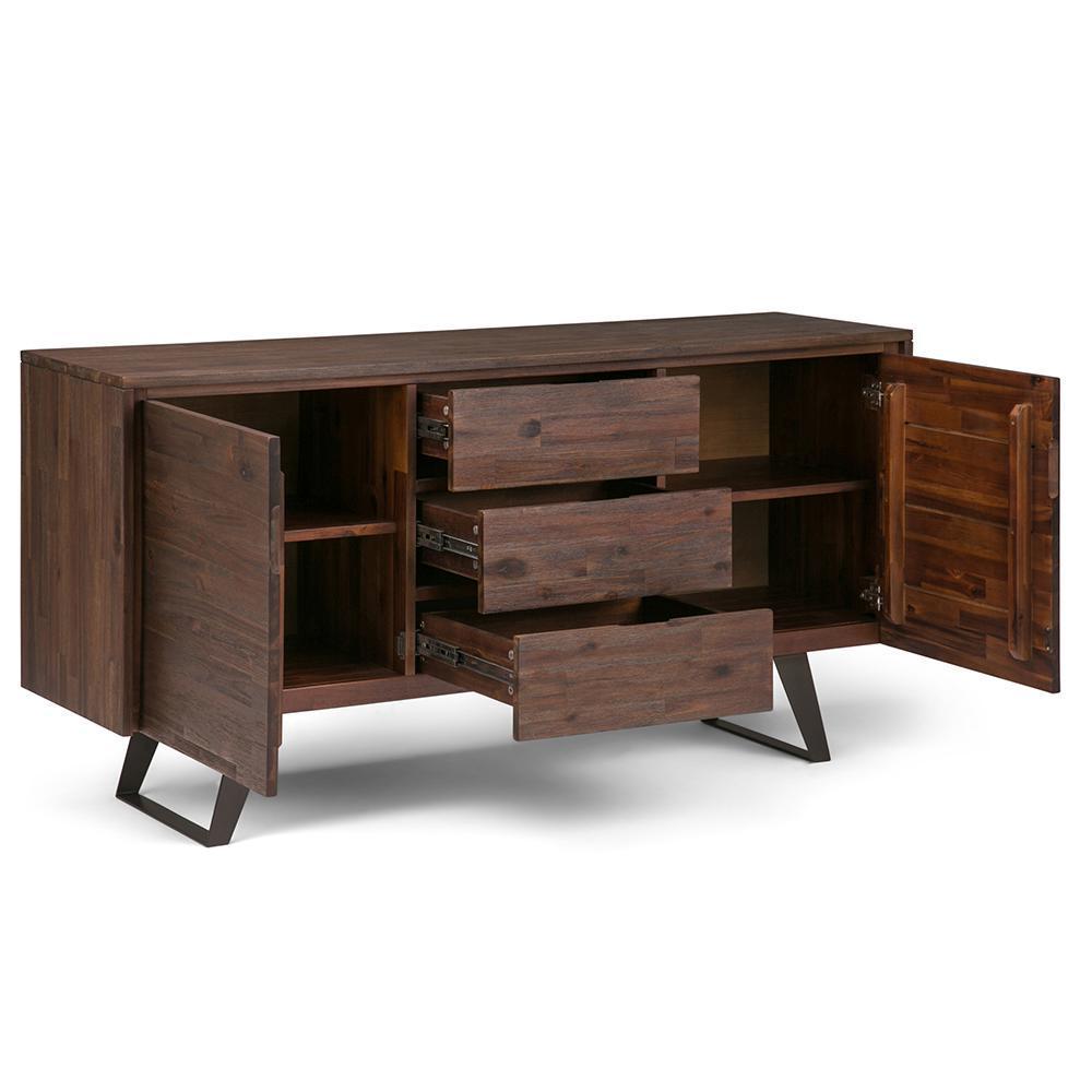 Distressed Charcoal Brown Acacia | Lowry Sideboard Buffet