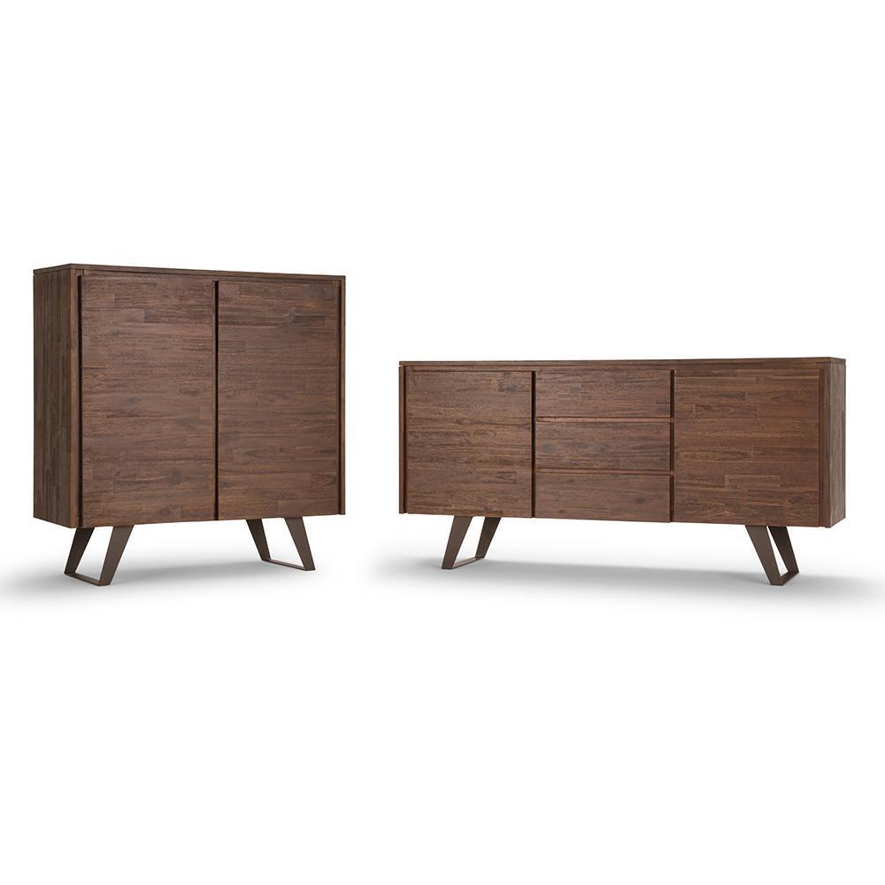 Distressed Charcoal Brown Acacia | Lowry Sideboard Buffet