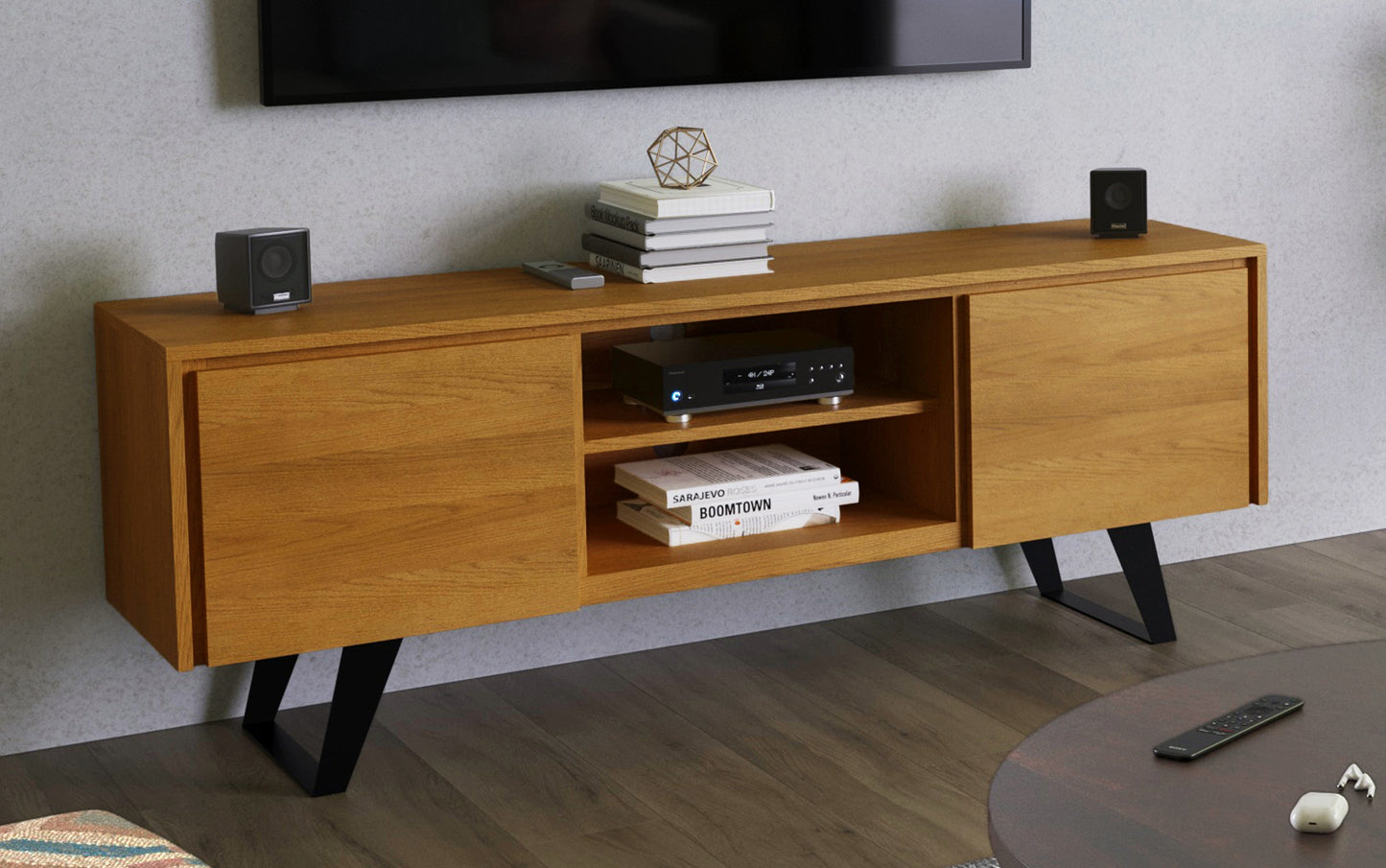 Lowry TV Media Stand in Oak