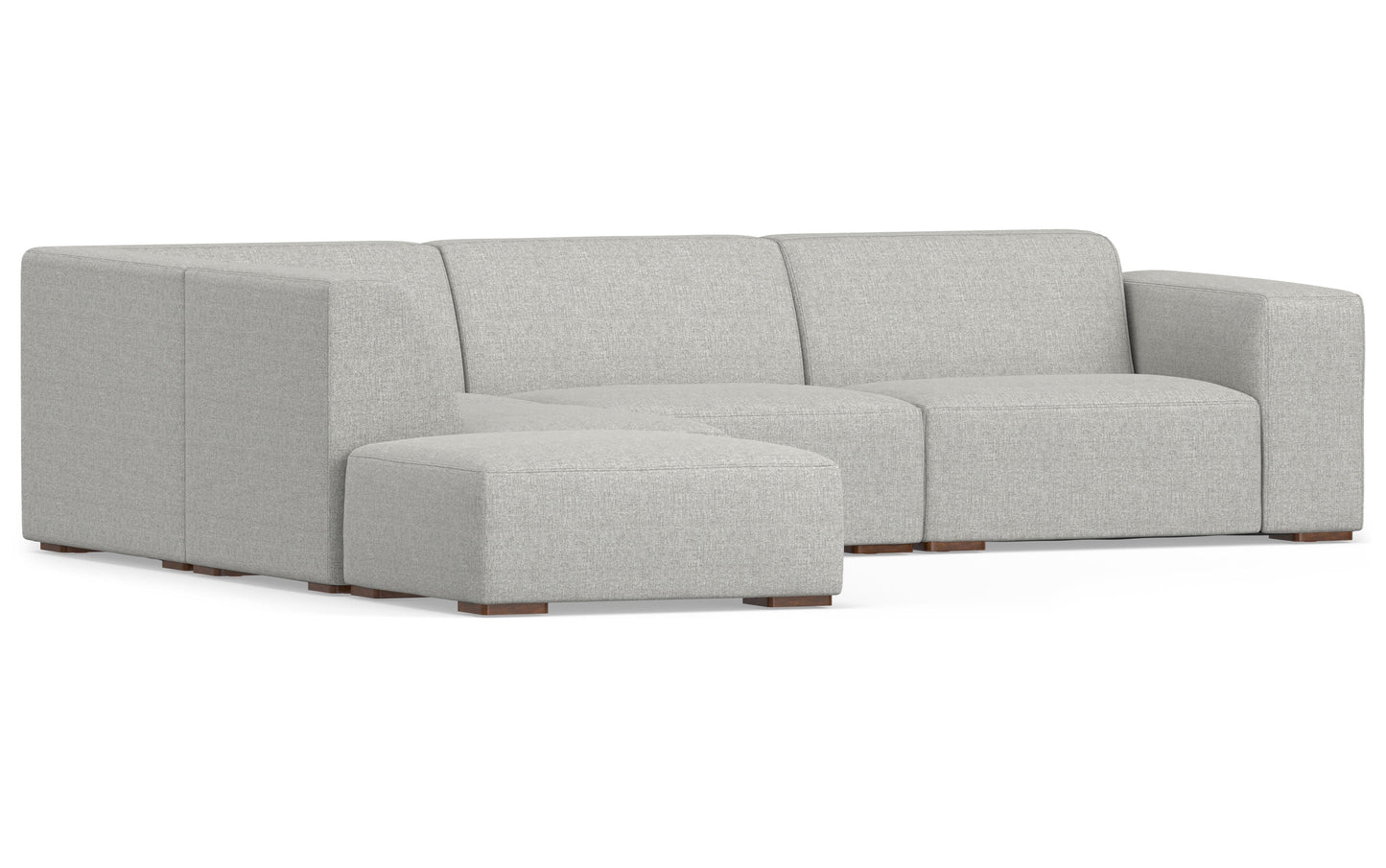 Rex Left Sectional Sofa and Ottoman in Performance Fabric