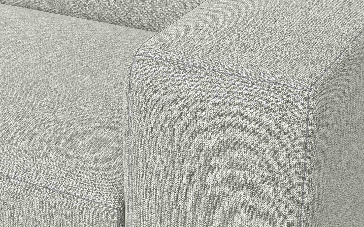Pale Grey Performance Fabric | Rex Left Sectional and Ottoman in Genuine Leather