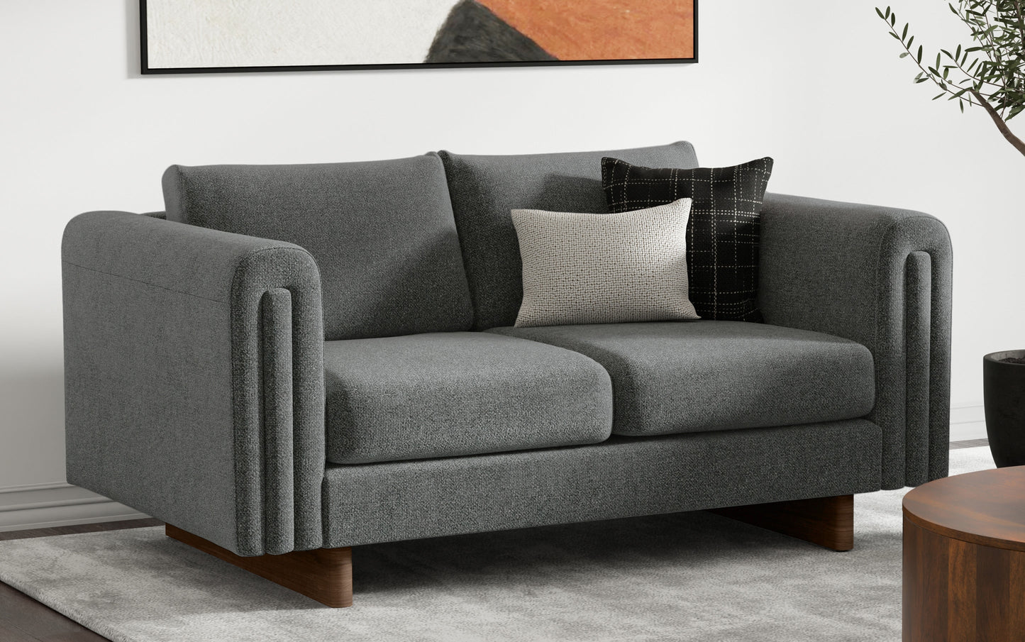 Dark Grey Performance Fabric | Jones 61 inch Loveseat in Performance Fabric